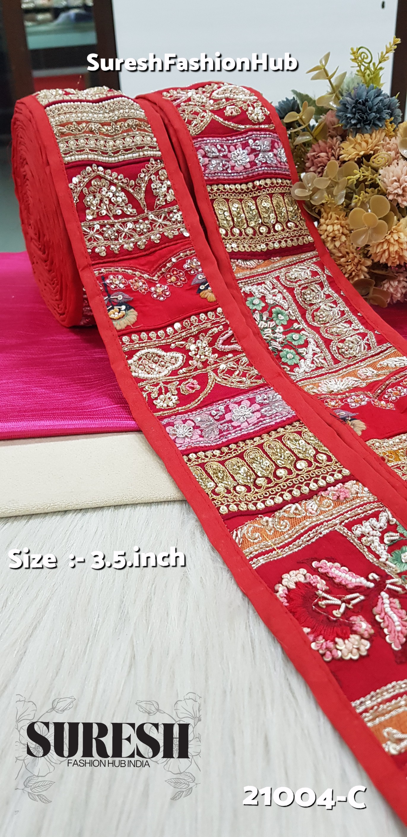 Red Khichdi Heritage Mix Border – B (21004-C)