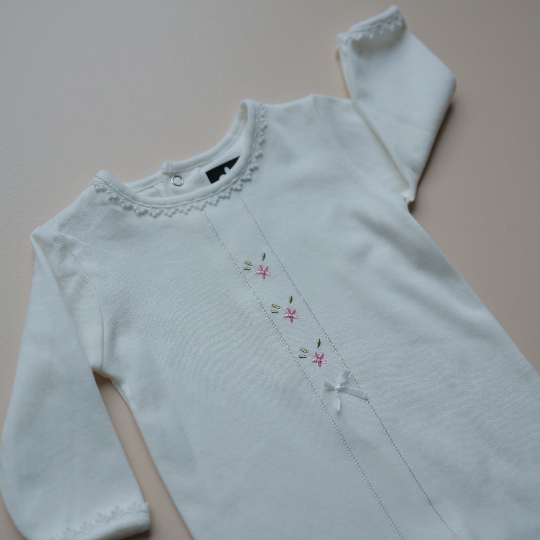 Blush Bloom Lace Baby Romper