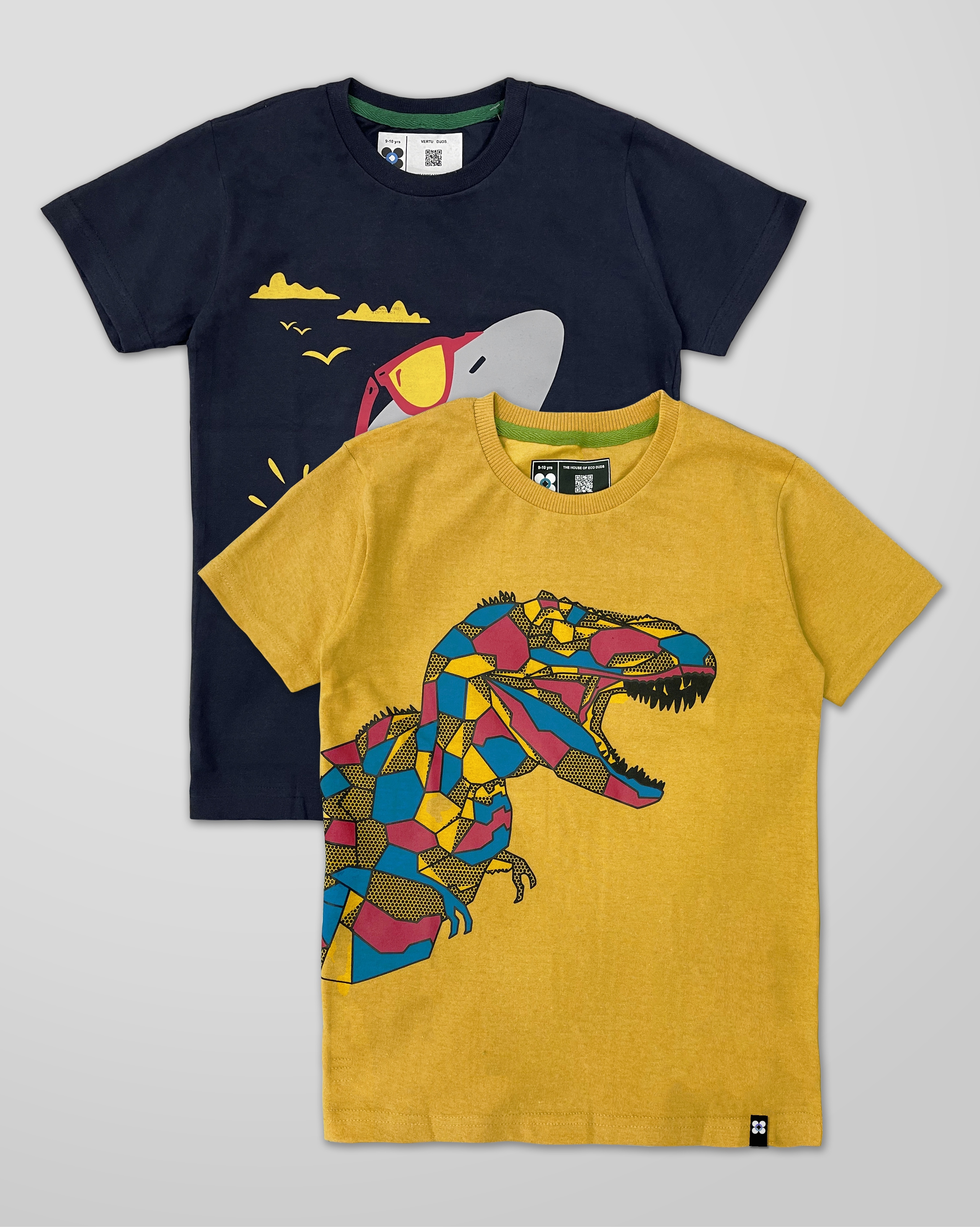 Vertu Duds | Vertu Duds Printed Unisex Kids Round Neck Multi-coloured T-Shirt 0