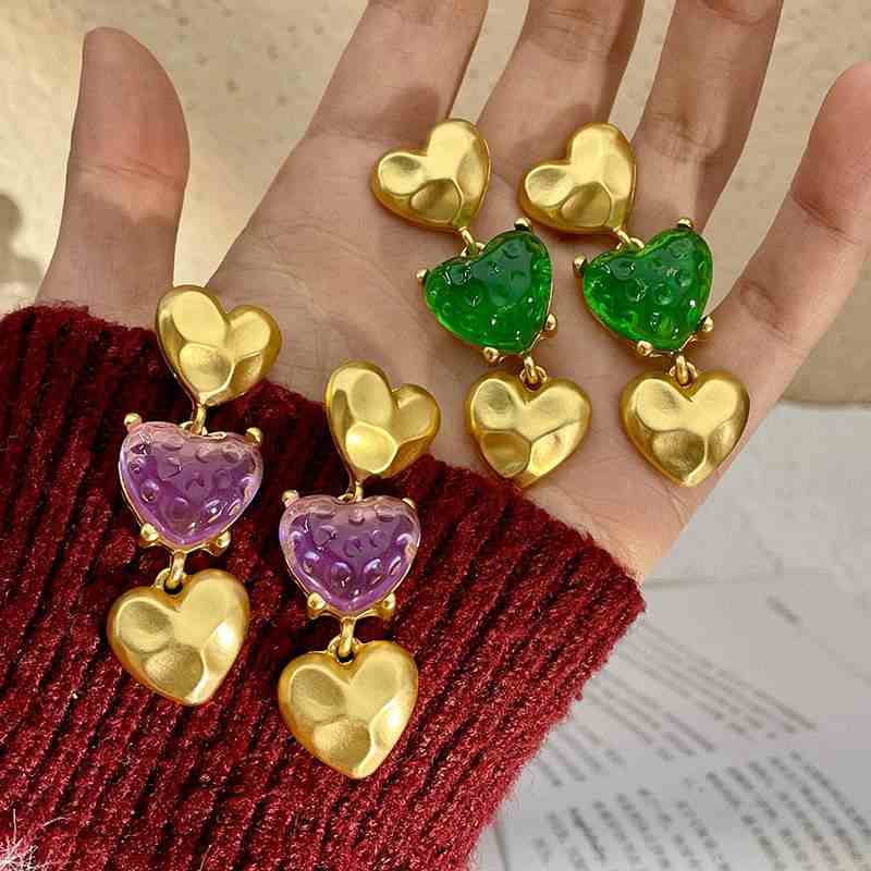 TRIPLE HEART HANGINGS GREEN
