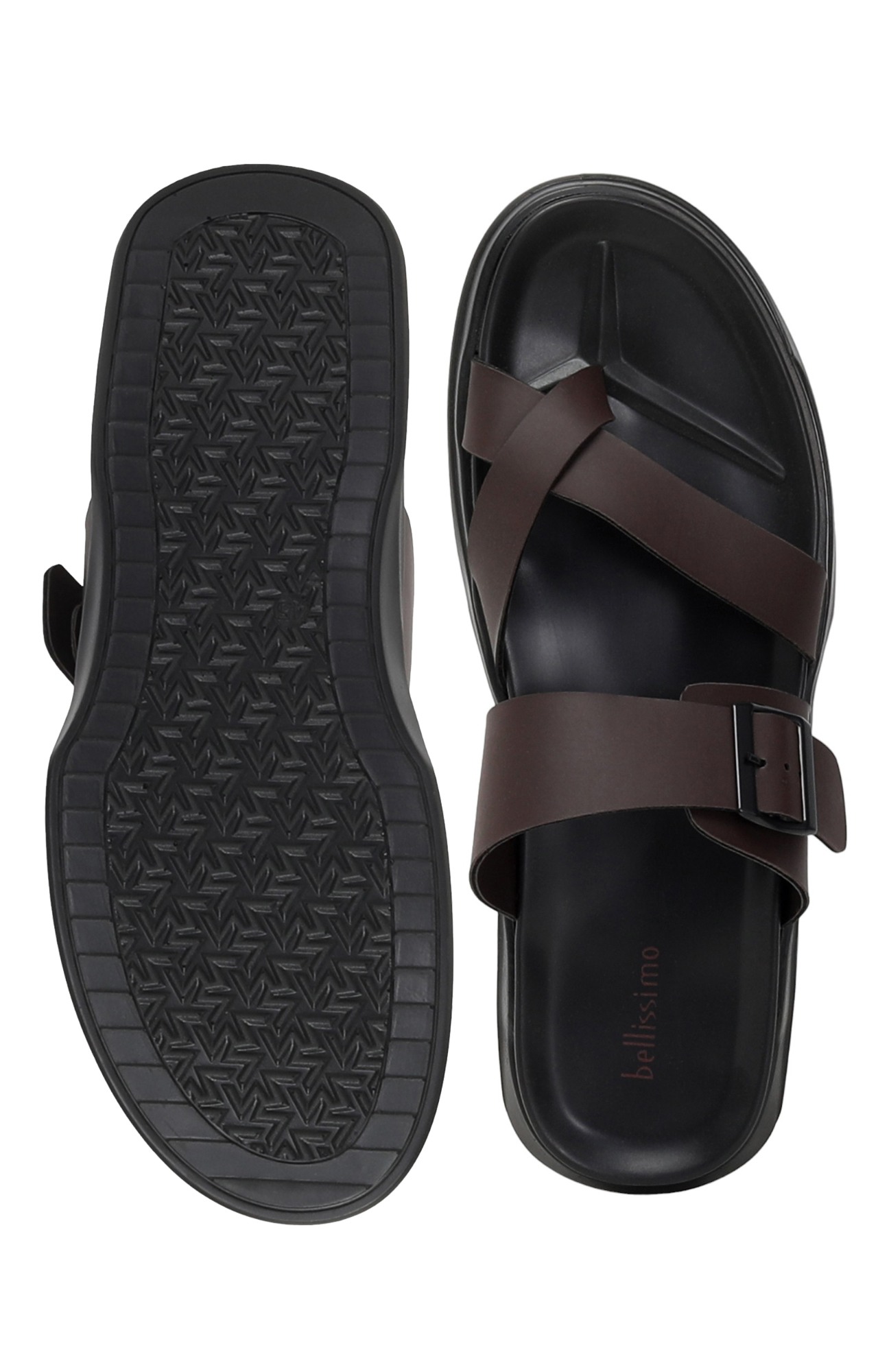 Men Brown Toe Ring Slip-on Chappal