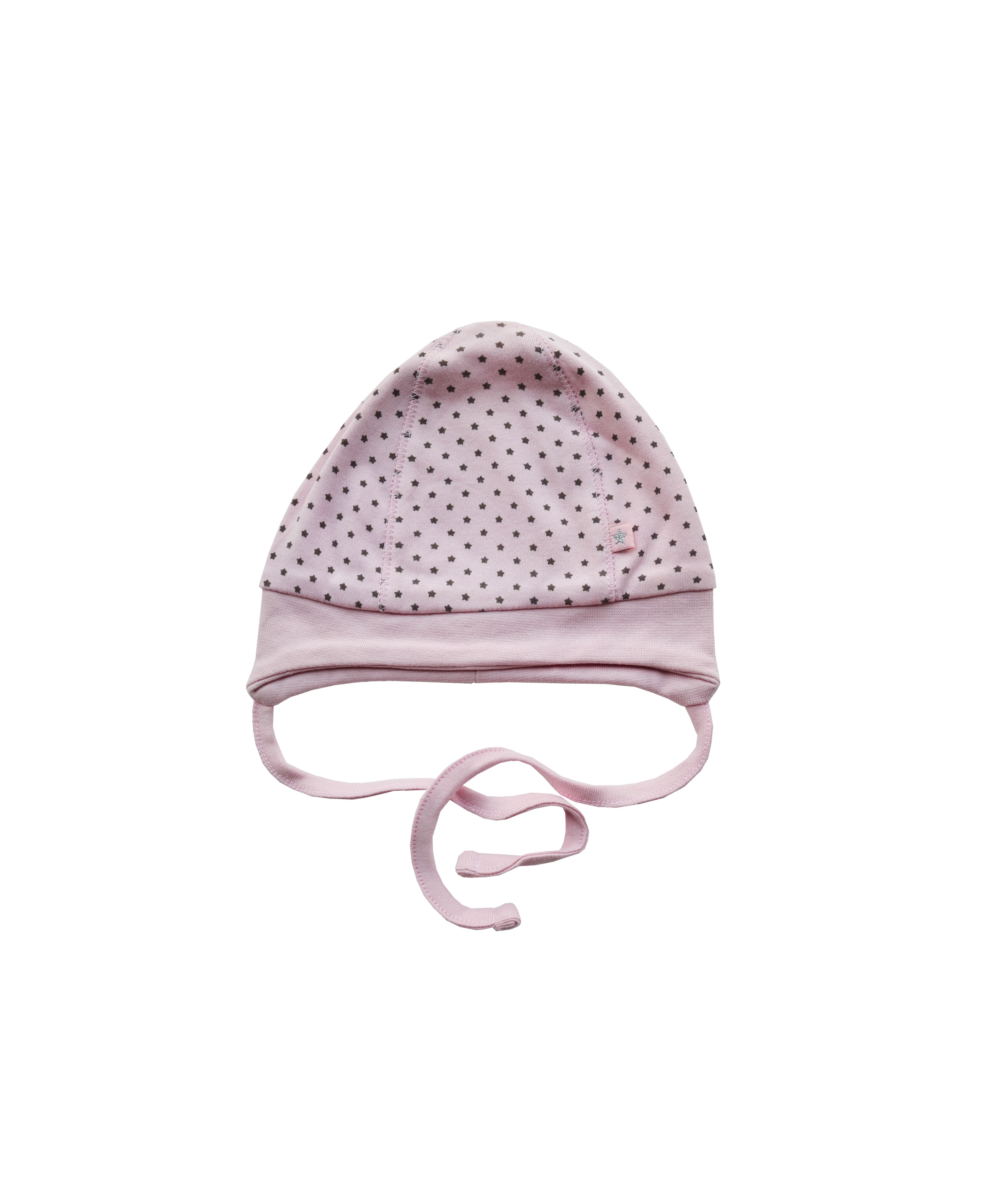 Babeez | Pink Cap with Grey Star Print (100% Cotton Interlock) undefined