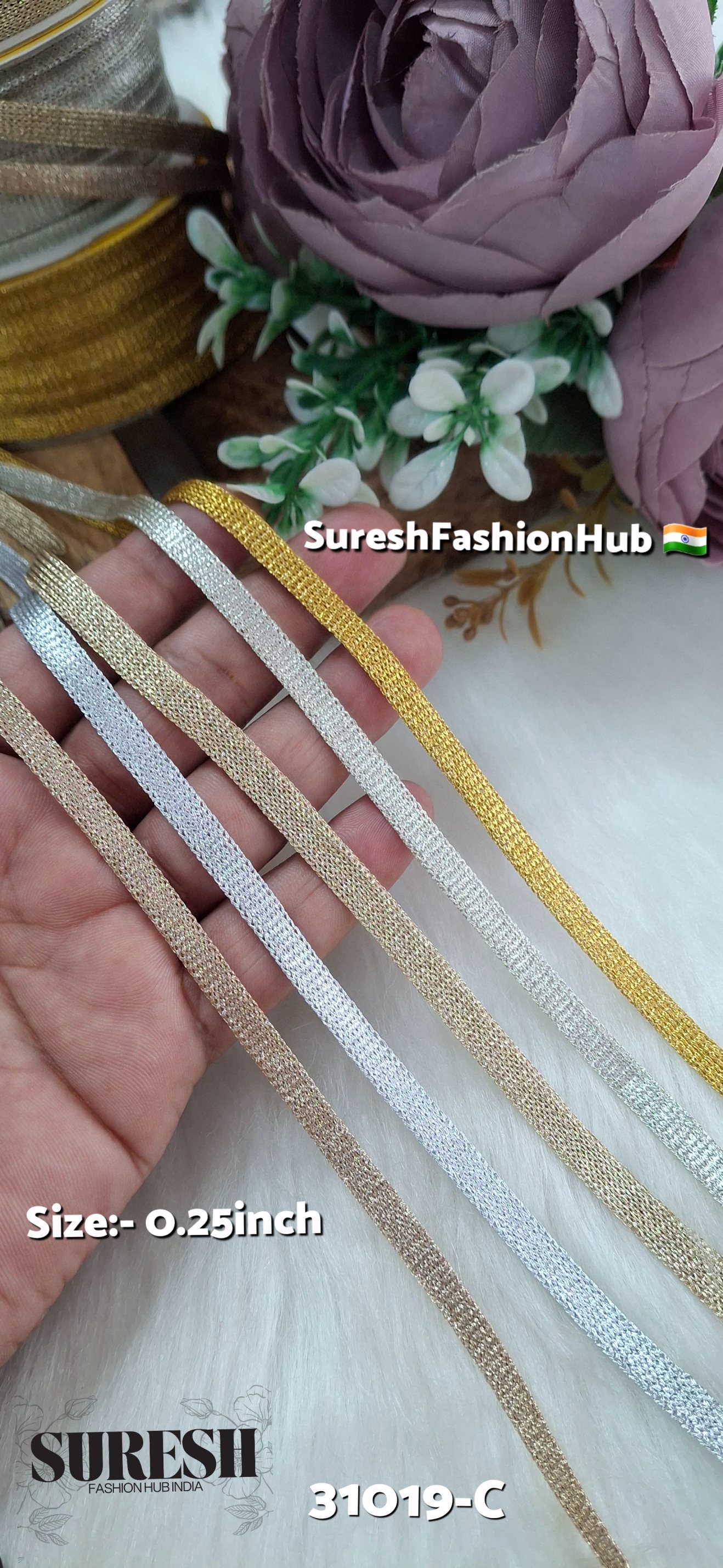Antique Gold Slim Dori Jhalar Lace