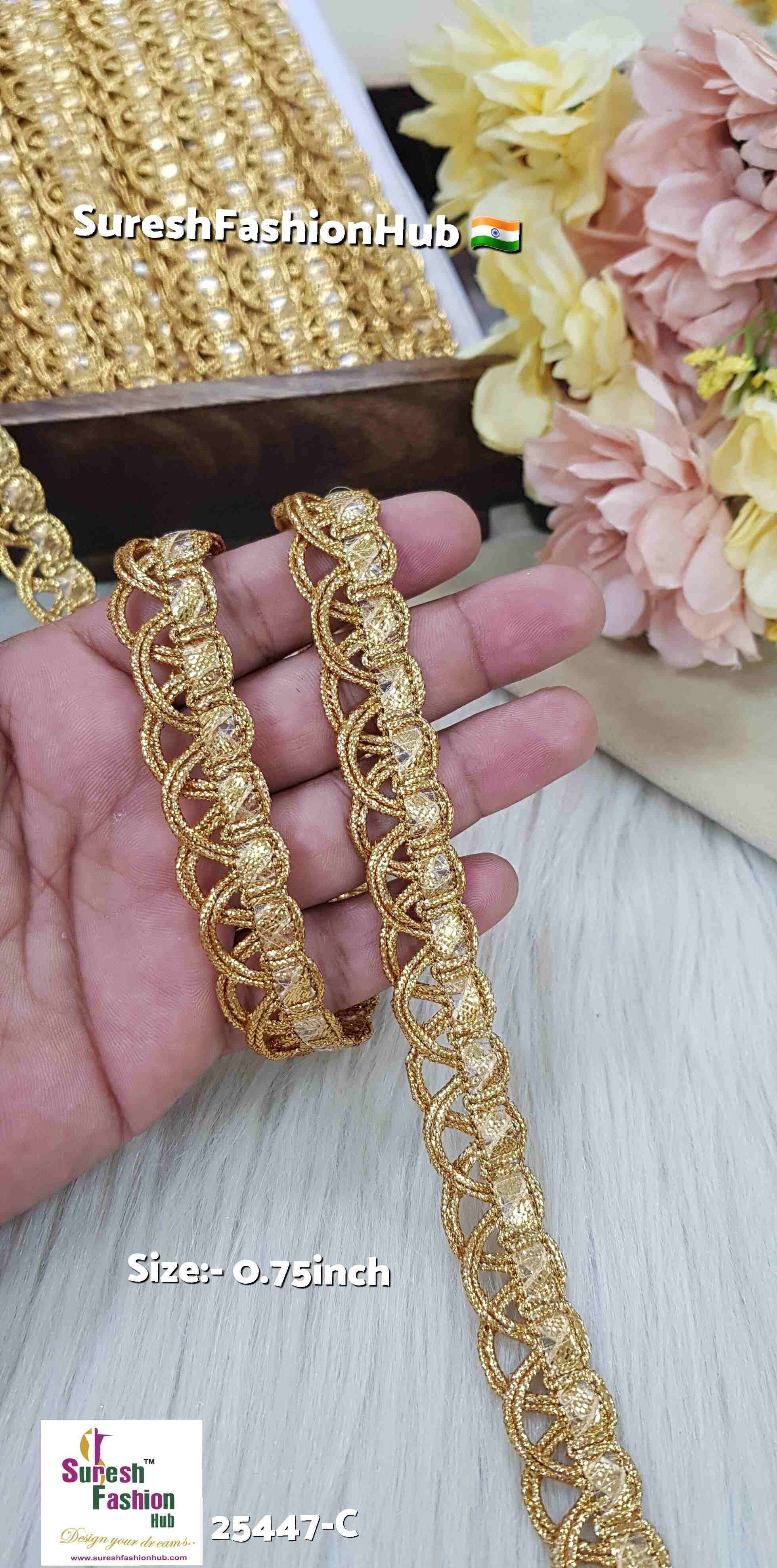 Scalloped Jhalar Cutwork Lace