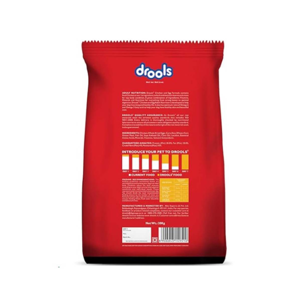 Drools Adult Chicken & Egg Dry Dog Food - 20 Kg