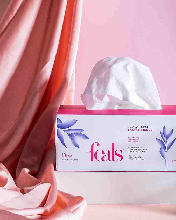 2 Ply Facial Tissue Wipes for Face - 200 Pulls per Box | Chemical-Free, Gentle Care for Delicate Skin | Pack of 2 (Total 400 Pulls)