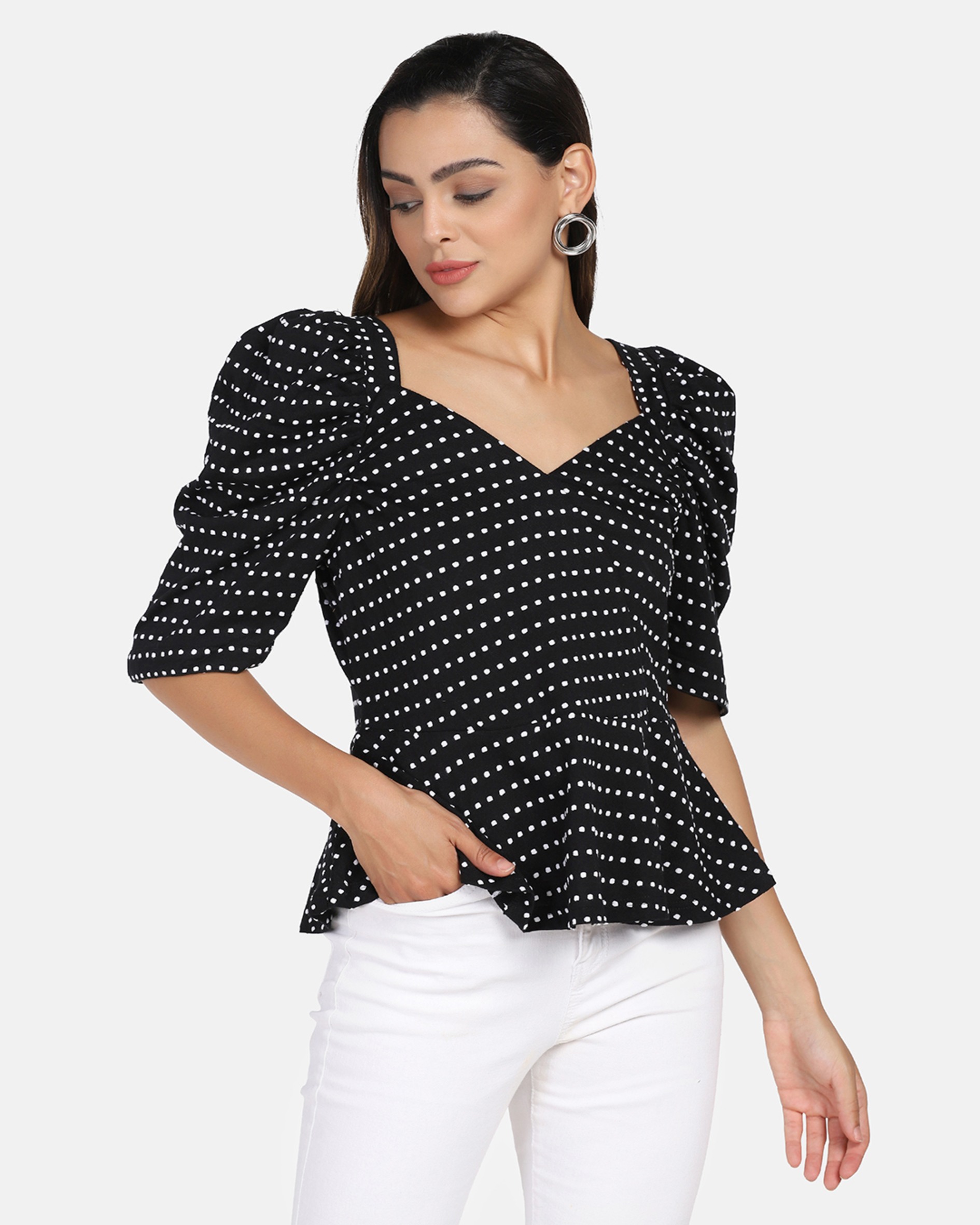 Black Top With White Dots