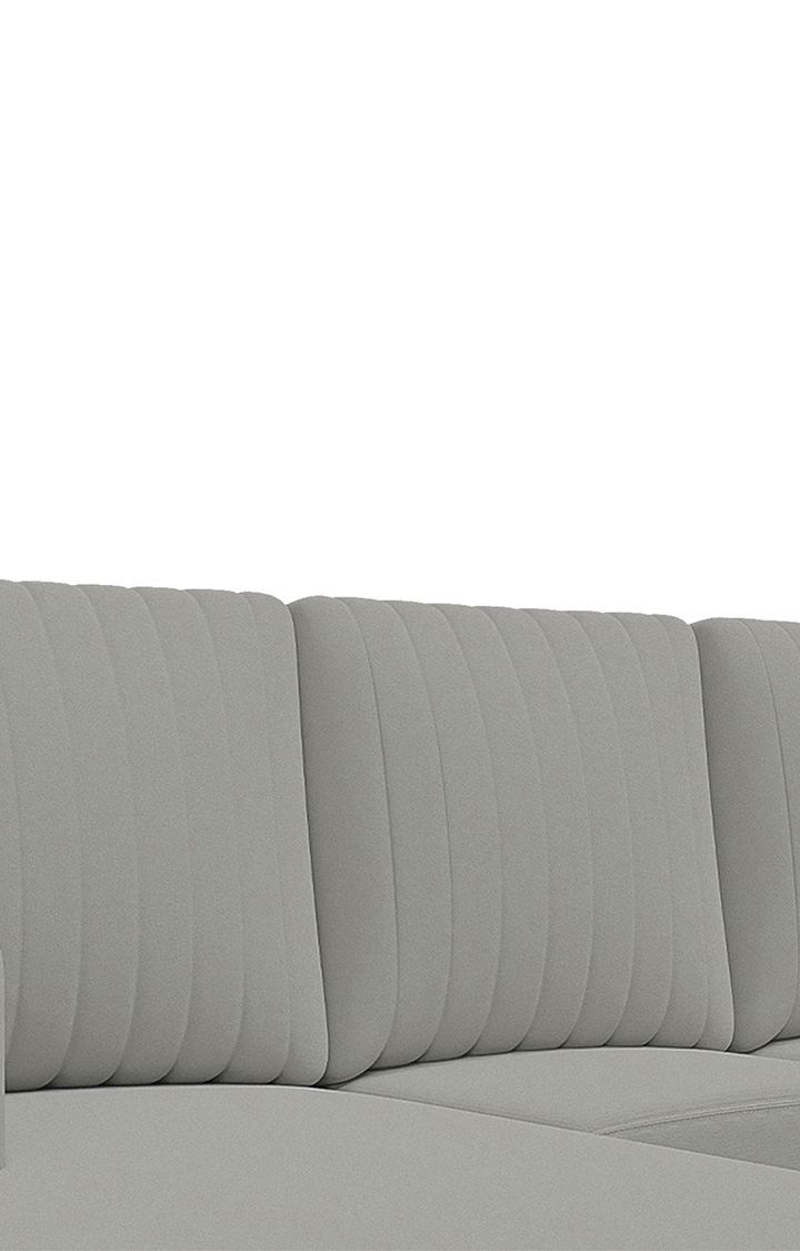 neudot Roman RHS Sectional Sofa for Living Room |6 Person Sofa|Premium Fabric with Cushioned Armrest | Solid Wood Frame|6 Seater in Light Grey Color