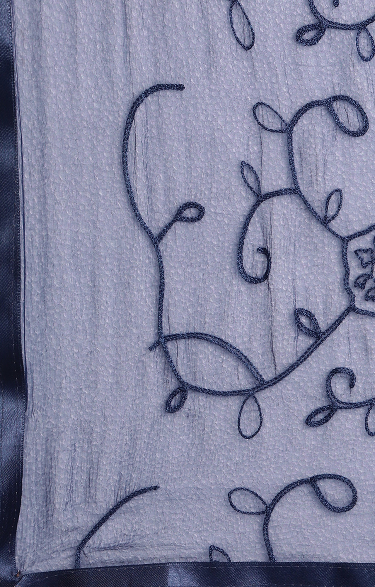 Shaily Women Navy Blue Color Cotton Embroidered With Pearl Unstitched Dress Material-VF_KRINA_NBLU_DM