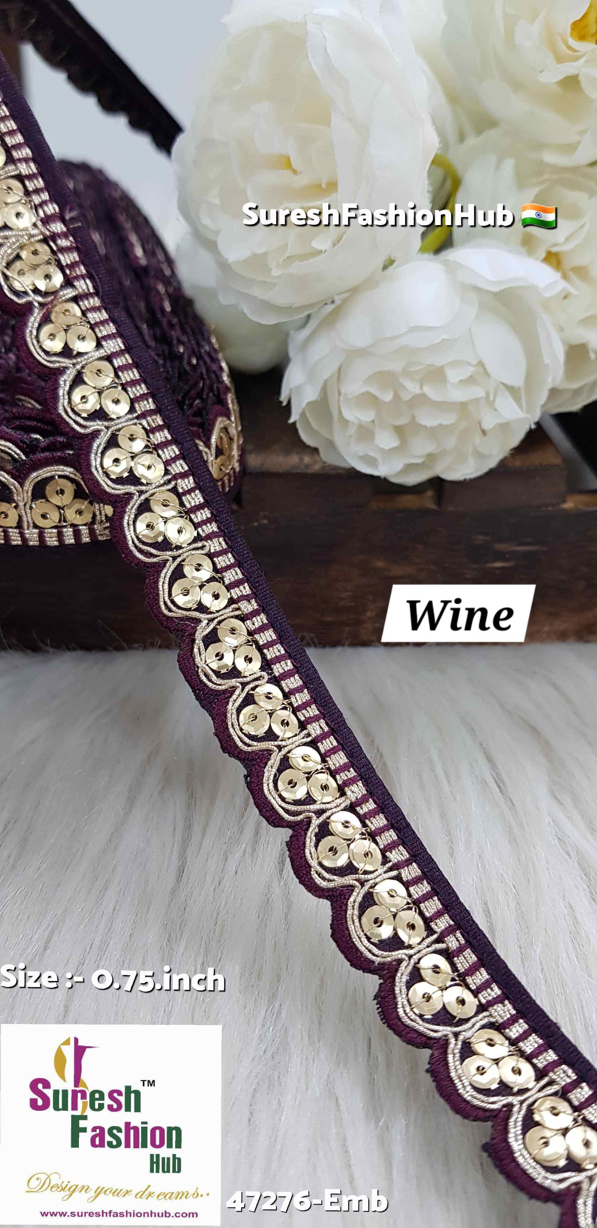 "Machine-Made Scalloped Lace - Elegant Border for Sarees"