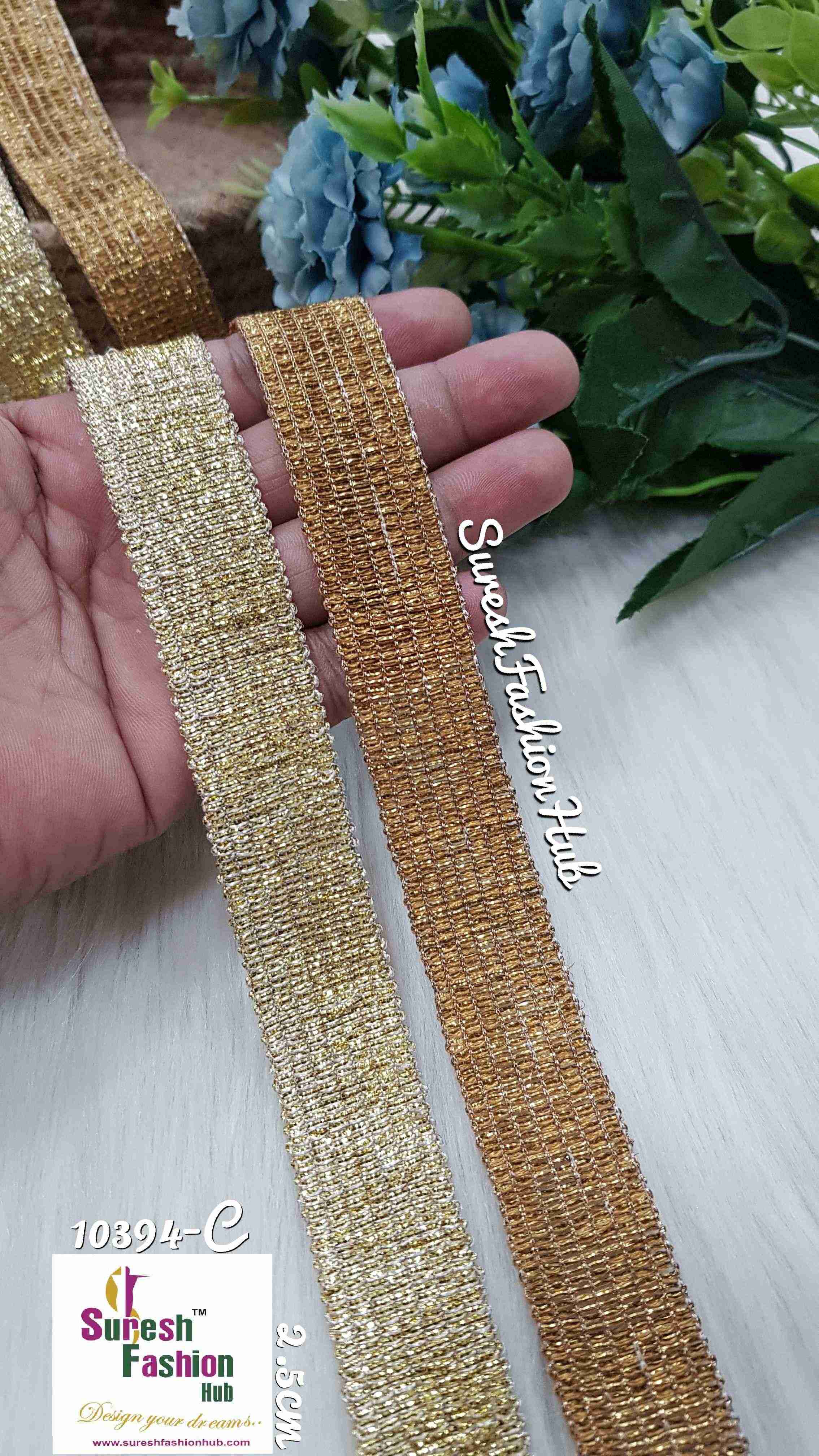 Light Gold Zari Crafts Gilded Borders