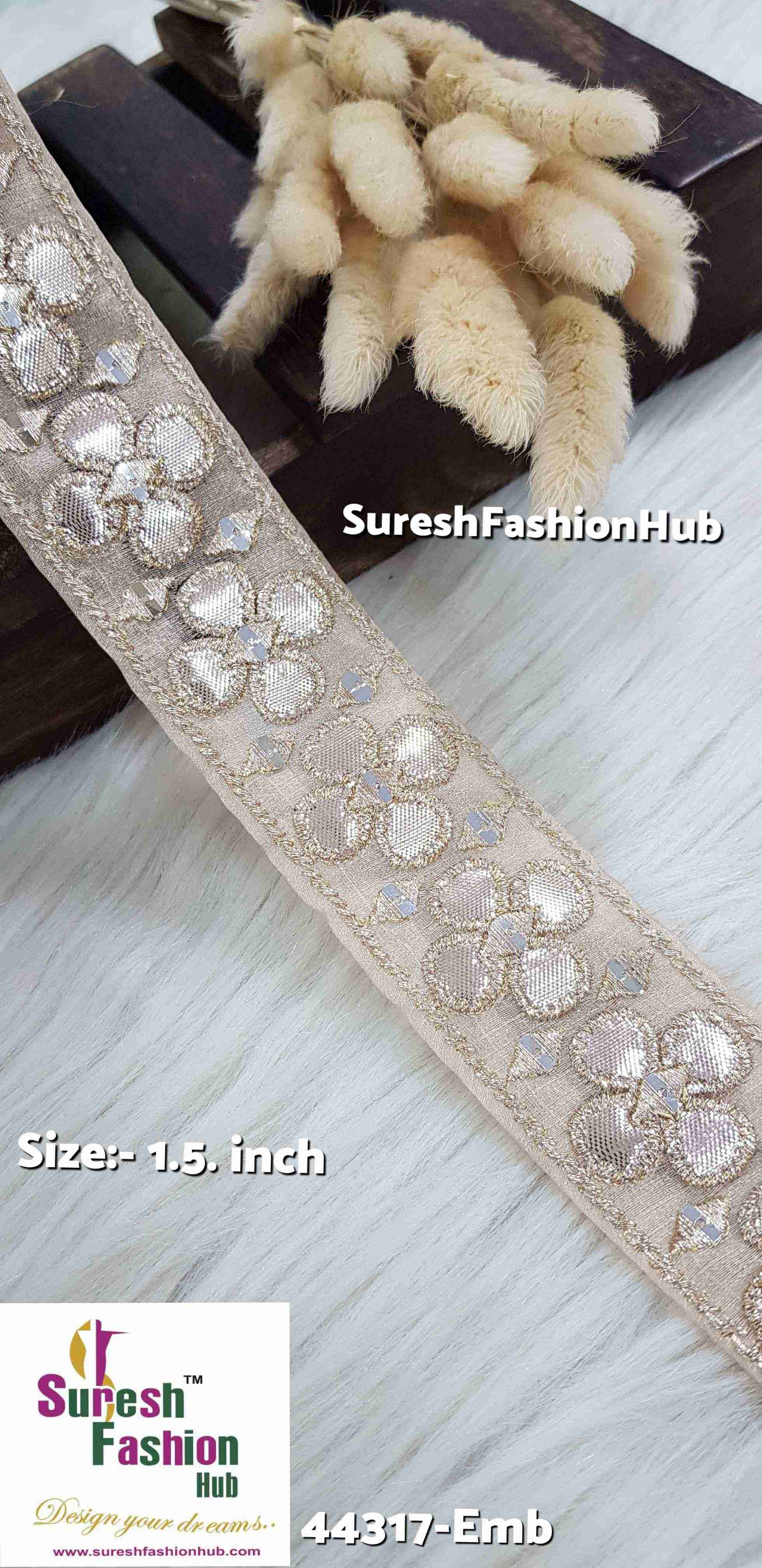 Rose Gota Laser Cut Border Lace