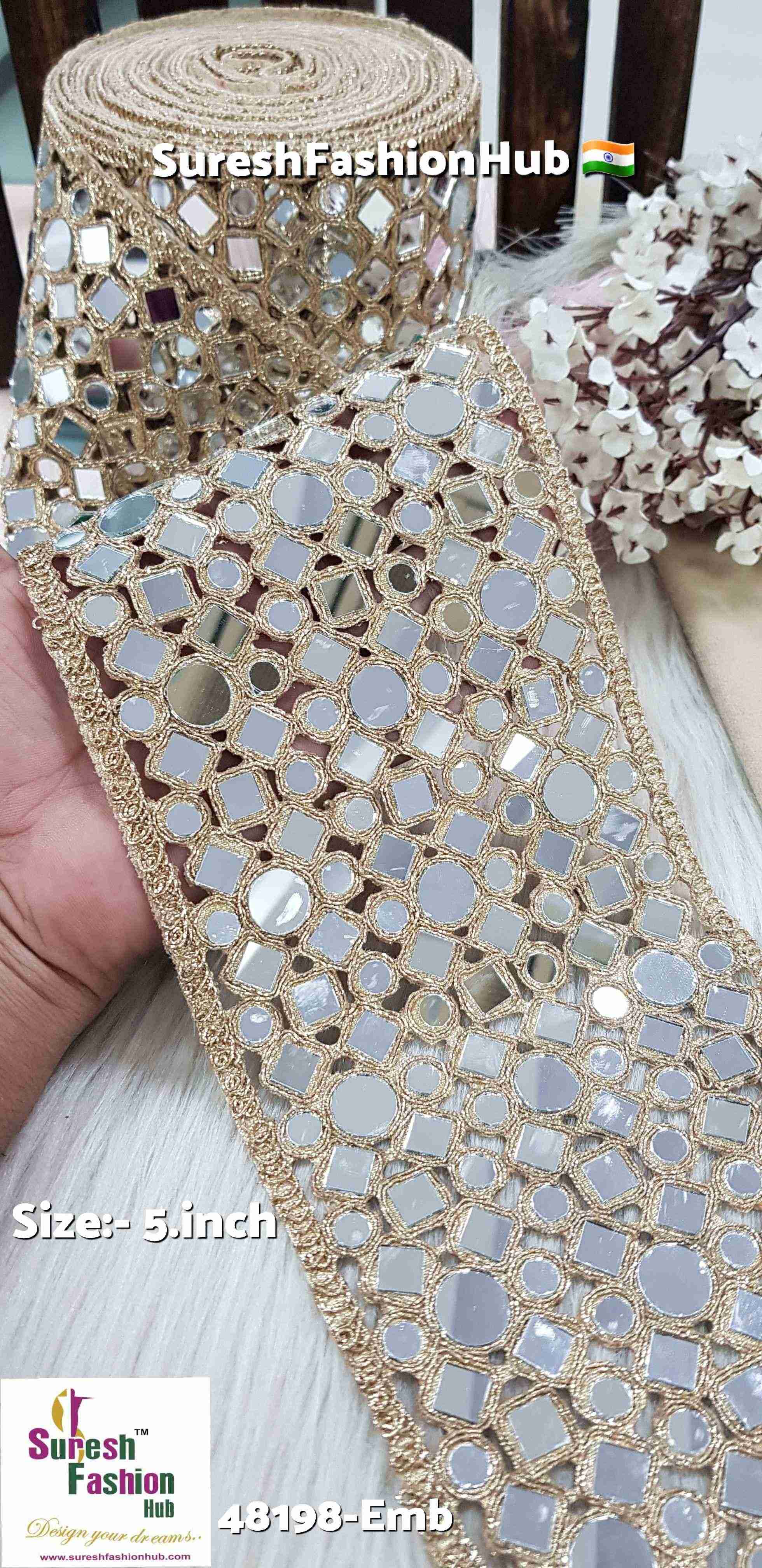 Antique Geometric Mirror Cutwork Border