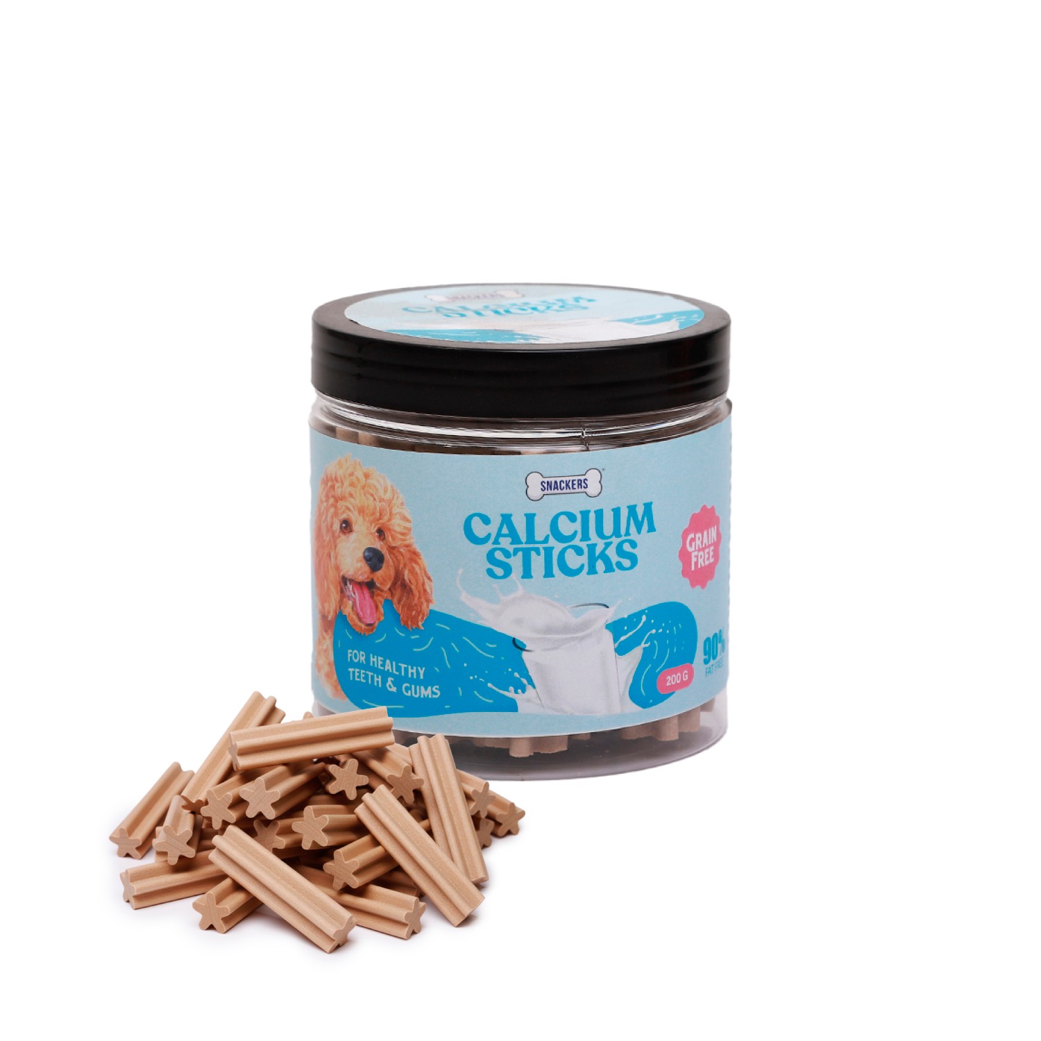 Snackers Calcium Milk Sticks Twist Sticks Dog Treats, 200g