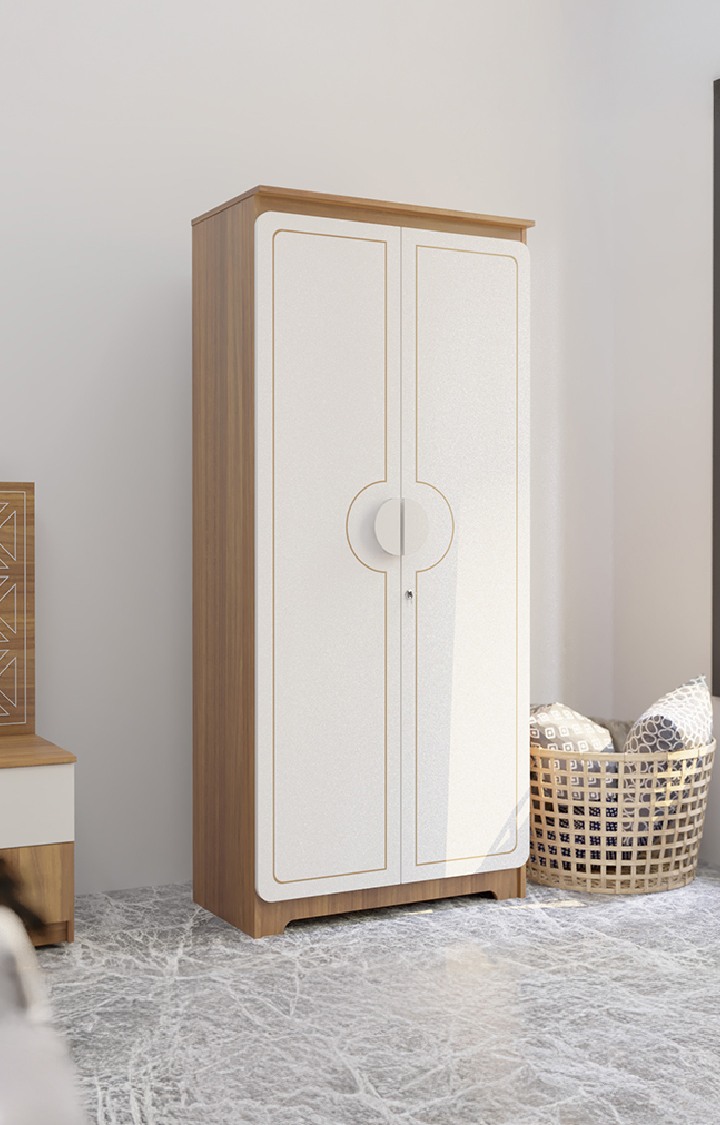 Astona Delight 2 Door Wardrobe - Leon Teak Finish
