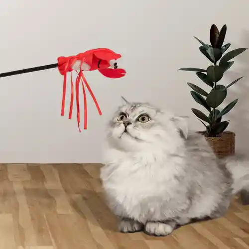 Barkbutler Fofos Wand Moving Lobster Toy for Cats