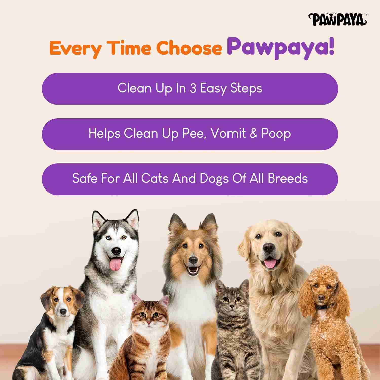 Pawpaya Pee Lock Powder for Cats & Dogs 150g