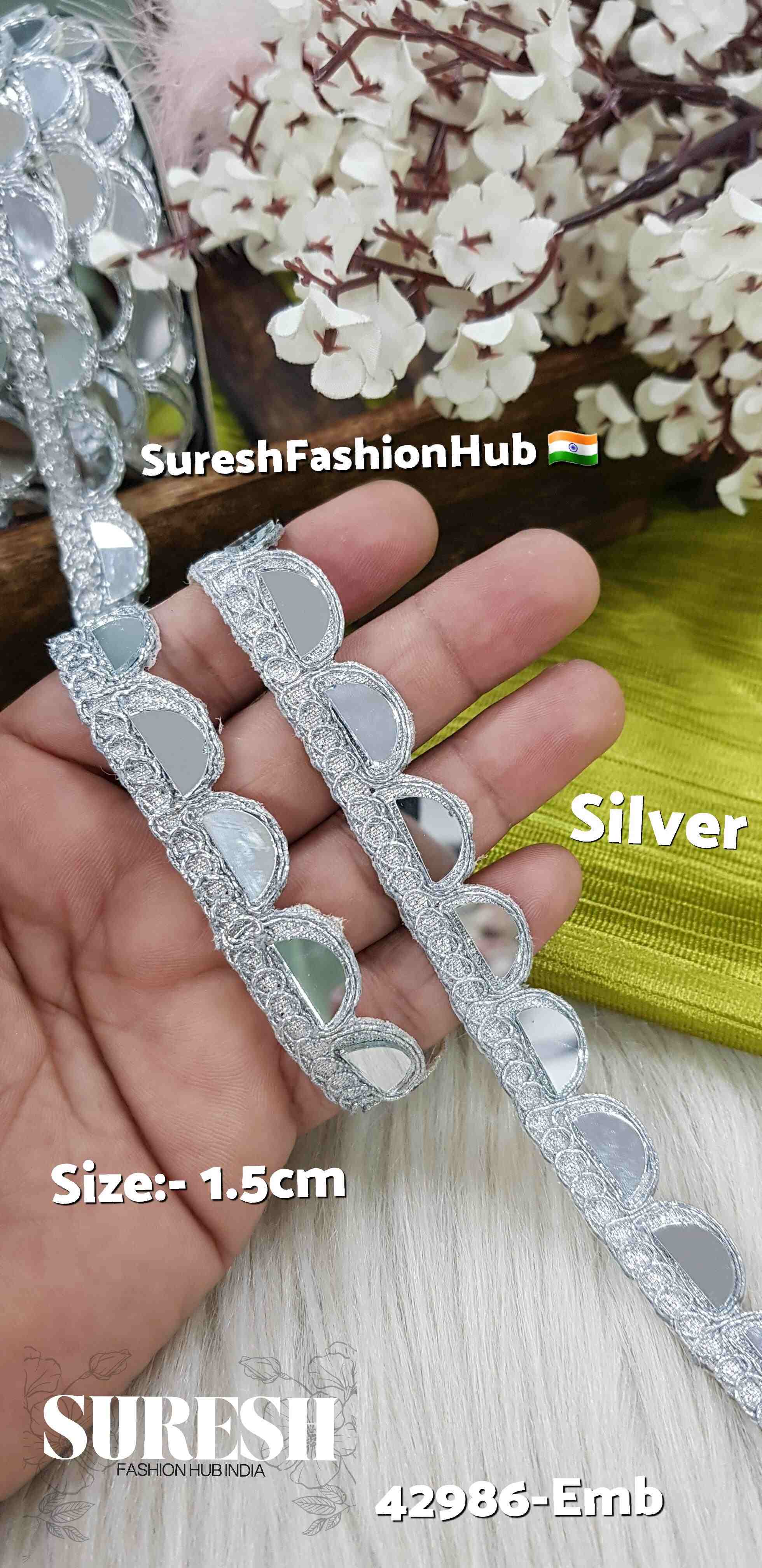 Scalloped Shine Silver Dori Lace