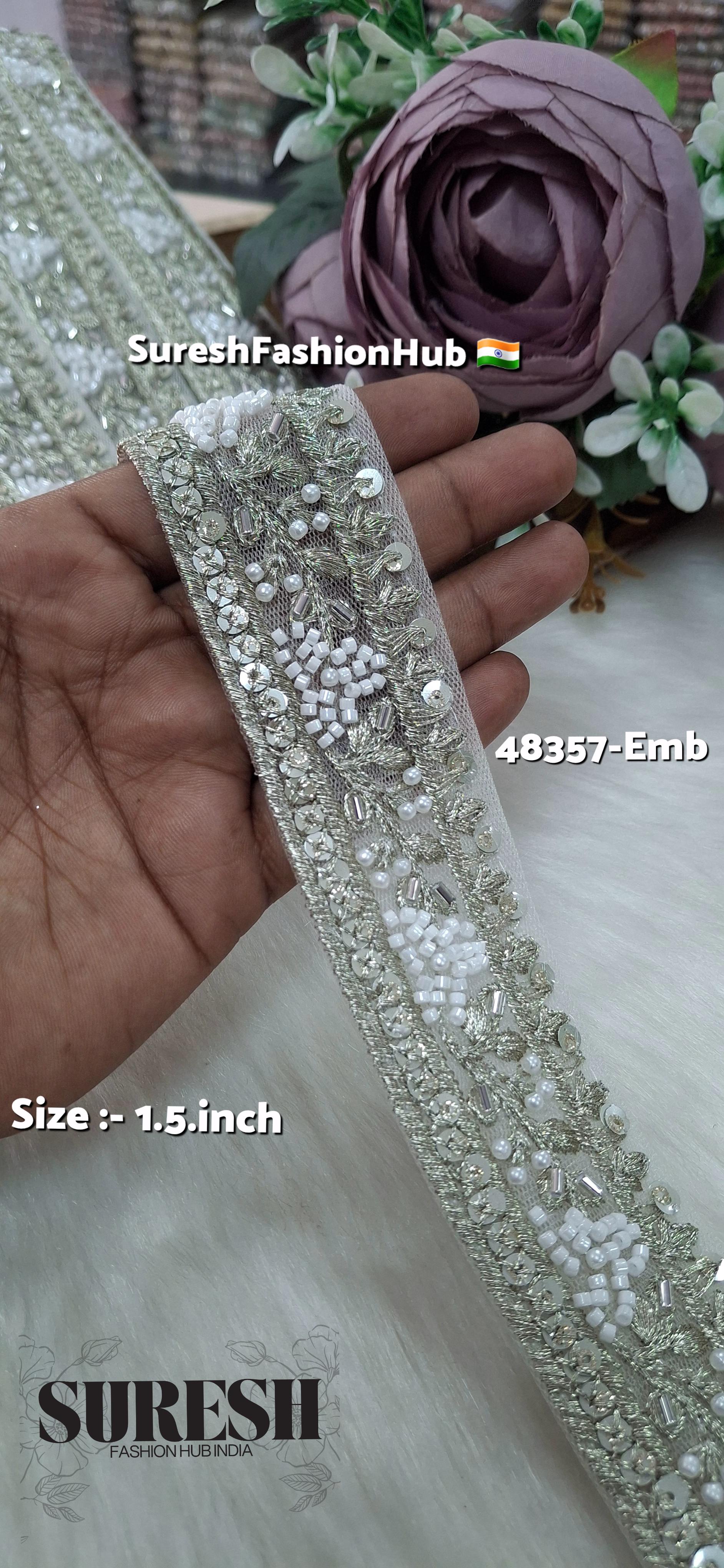 Beaded Floral Grace Net Embroidered Lace