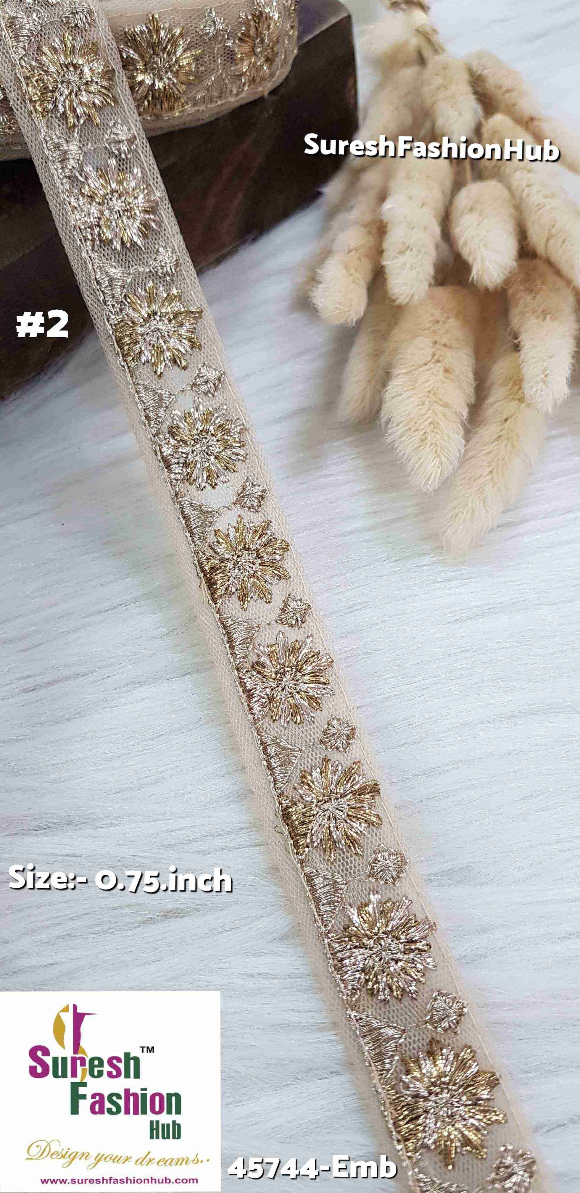 Deluxe Matte + Pearl Mix Badla Embroidered Lace Roll