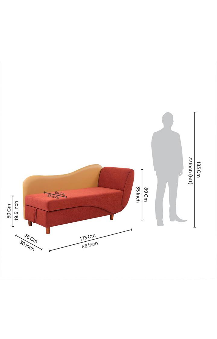Viva Storage RHS Chaise Lounger Rusty Cider Orange Colour