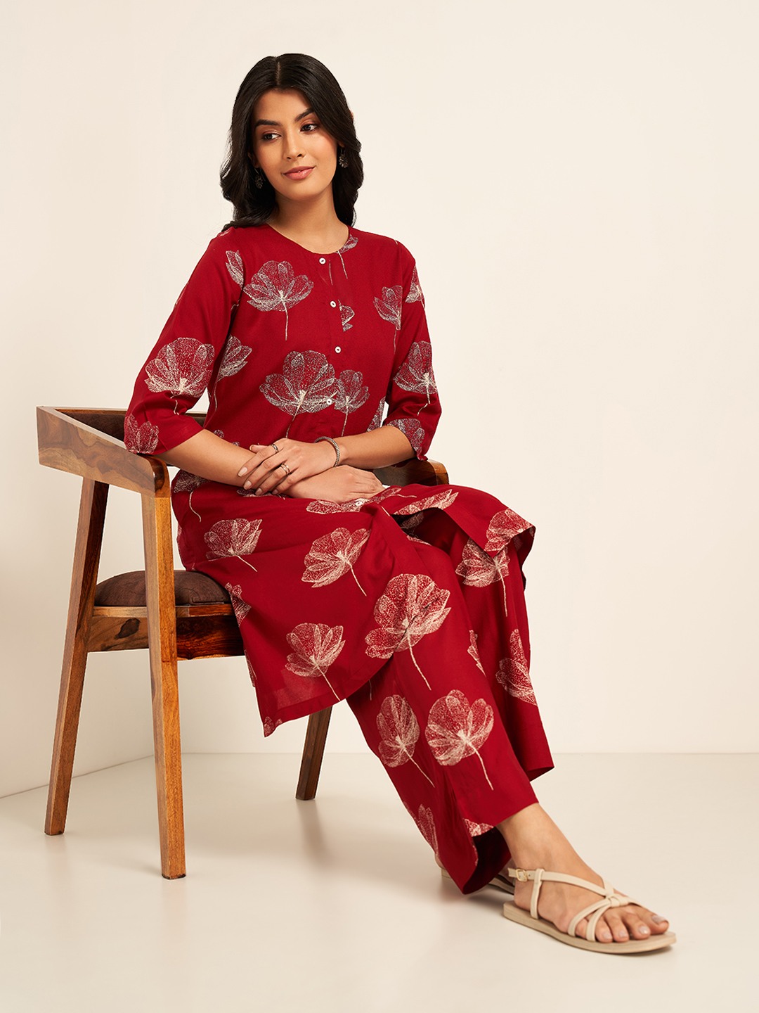 Rangmanch Maroon Kurta