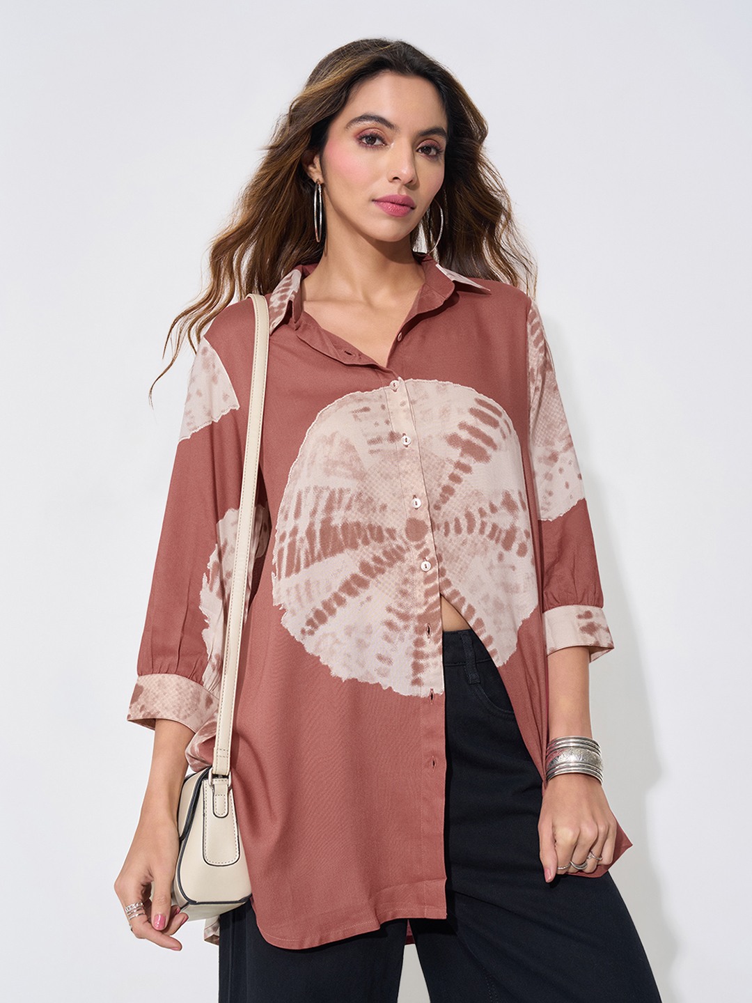Pink Tie-Dye Print Tunic