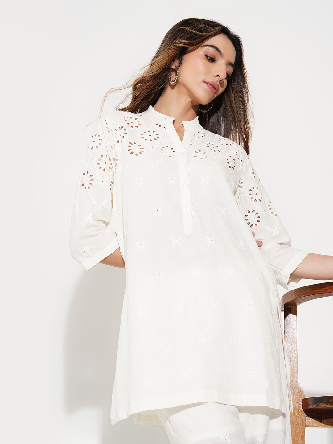 Solid Cream Tunic