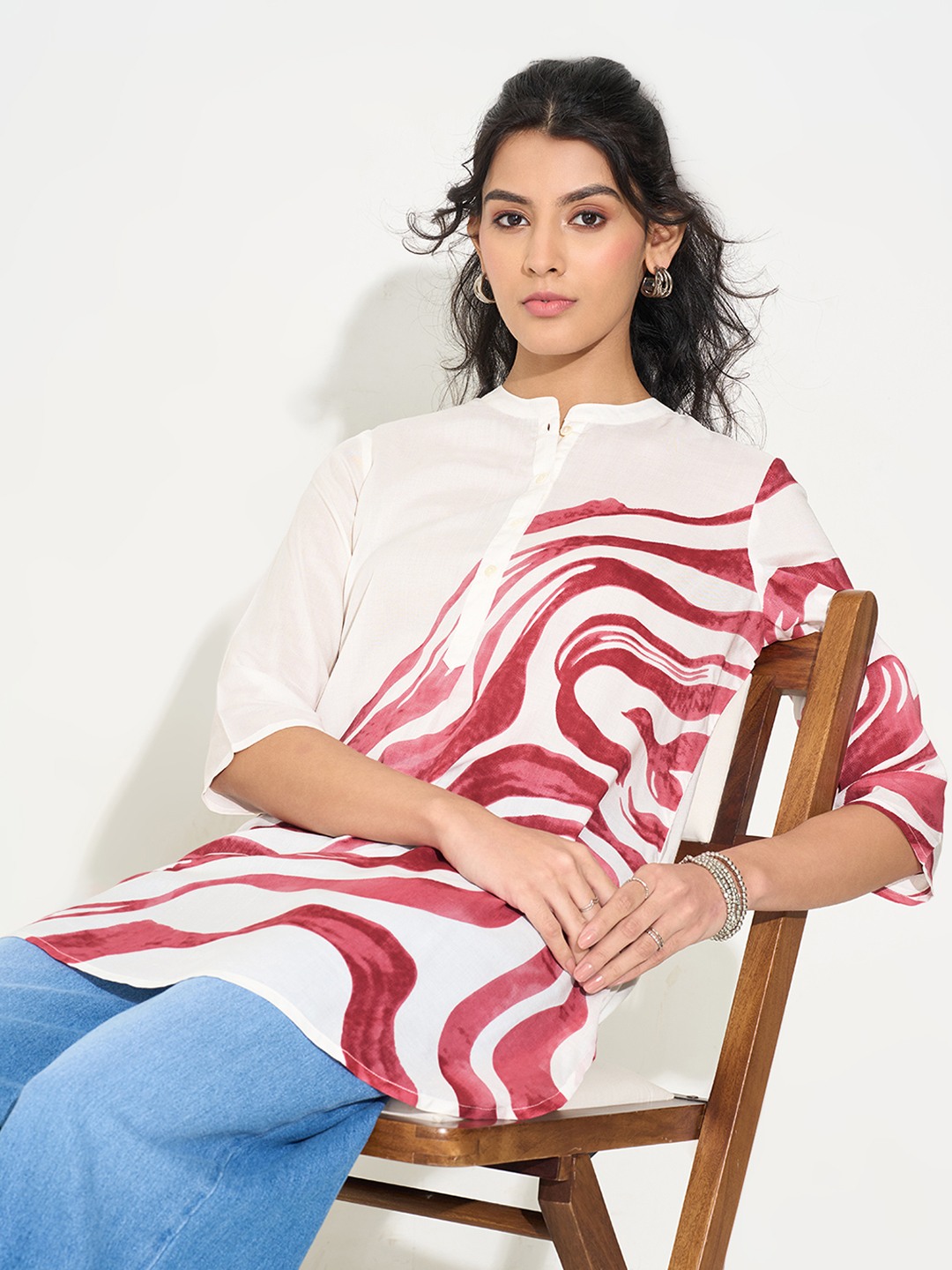 Pink Wavy Print Tunic