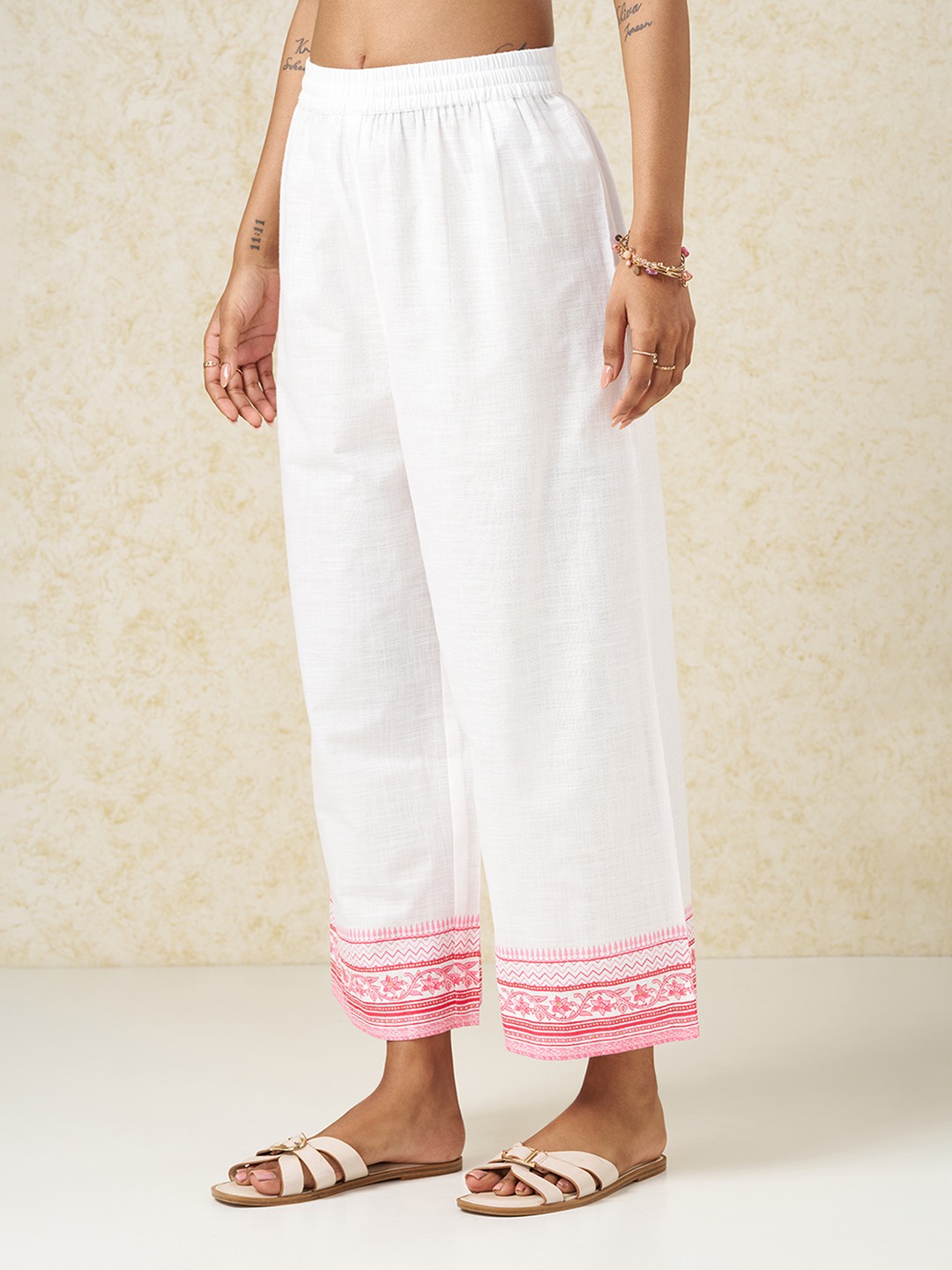 White Folk Print Ethnic Pants
