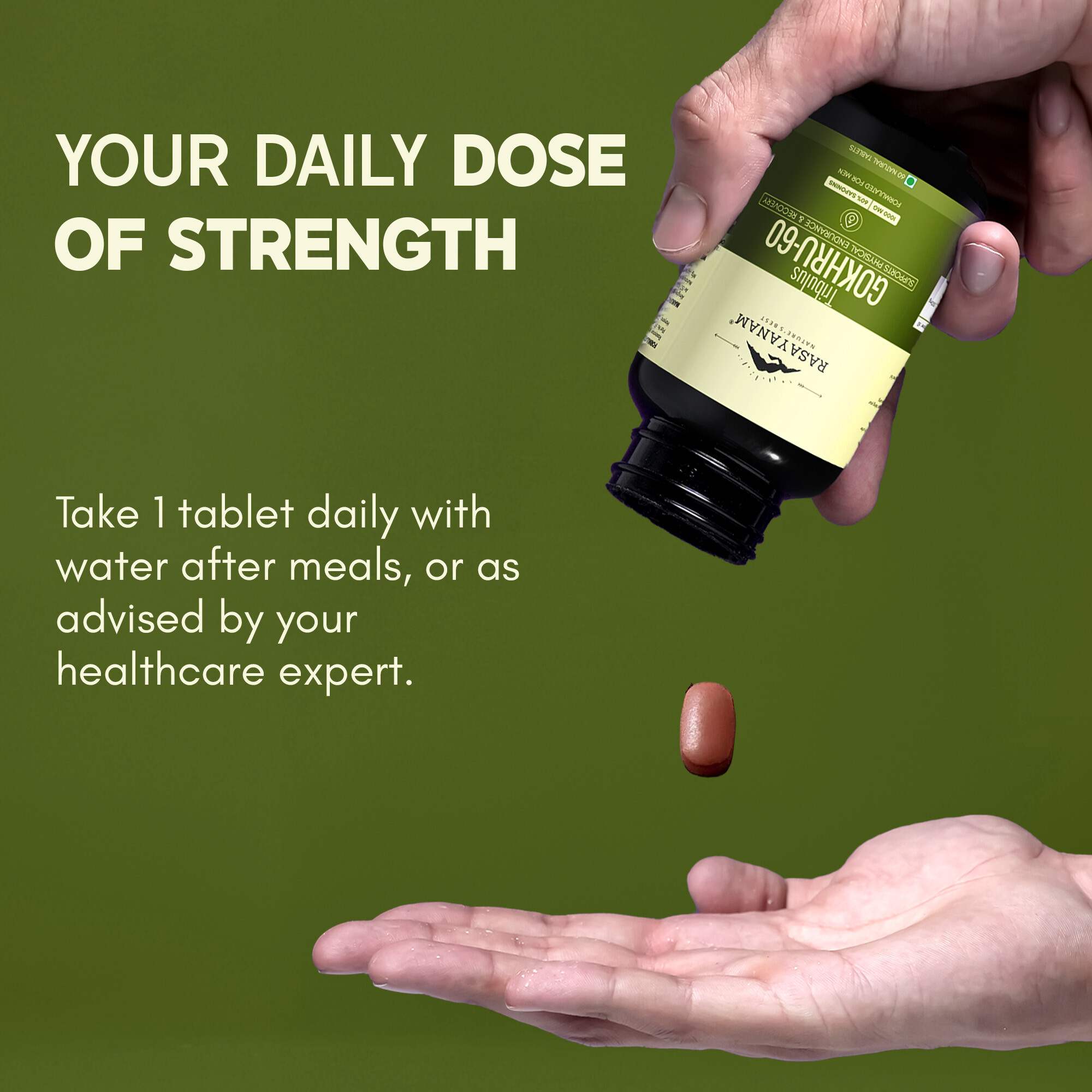 Rasayanam | Gokshura 1000Mg | High Saponins | Energy & Stamina Support | 180 Tablets | Pack Of 3