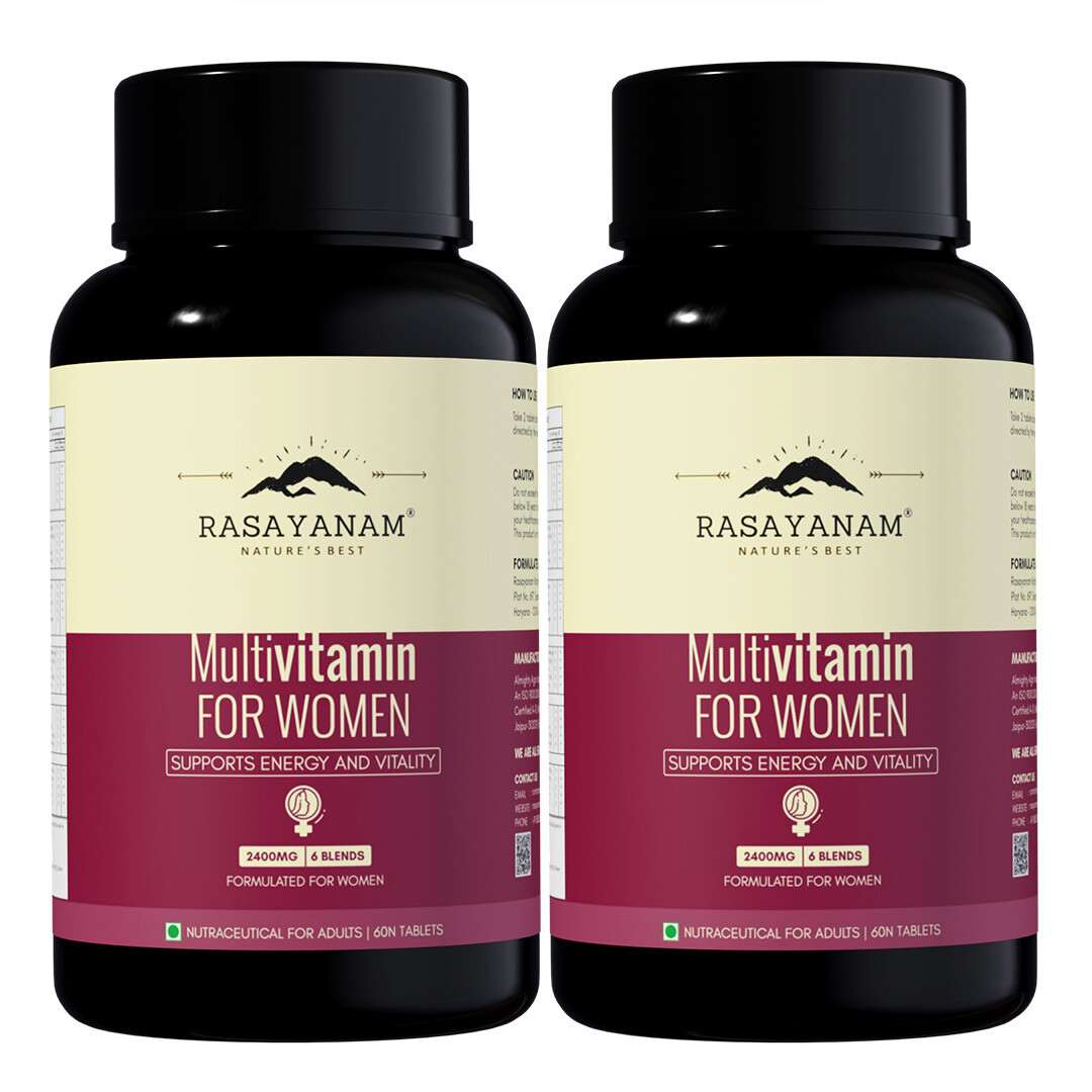 Rasayanam Multivitamin for Women | 55 Ingredients | Energy, Skin & Immunity (120 Tablets, Pack of 2)
