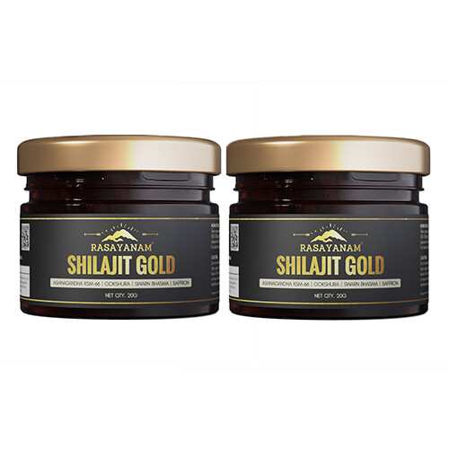 RASAYANAM SHILAJIT GOLD RESIN|75% FULVIC ACID + KSM-66 FOR STRENGTH & RECOVERY| 20G PACK OF 2