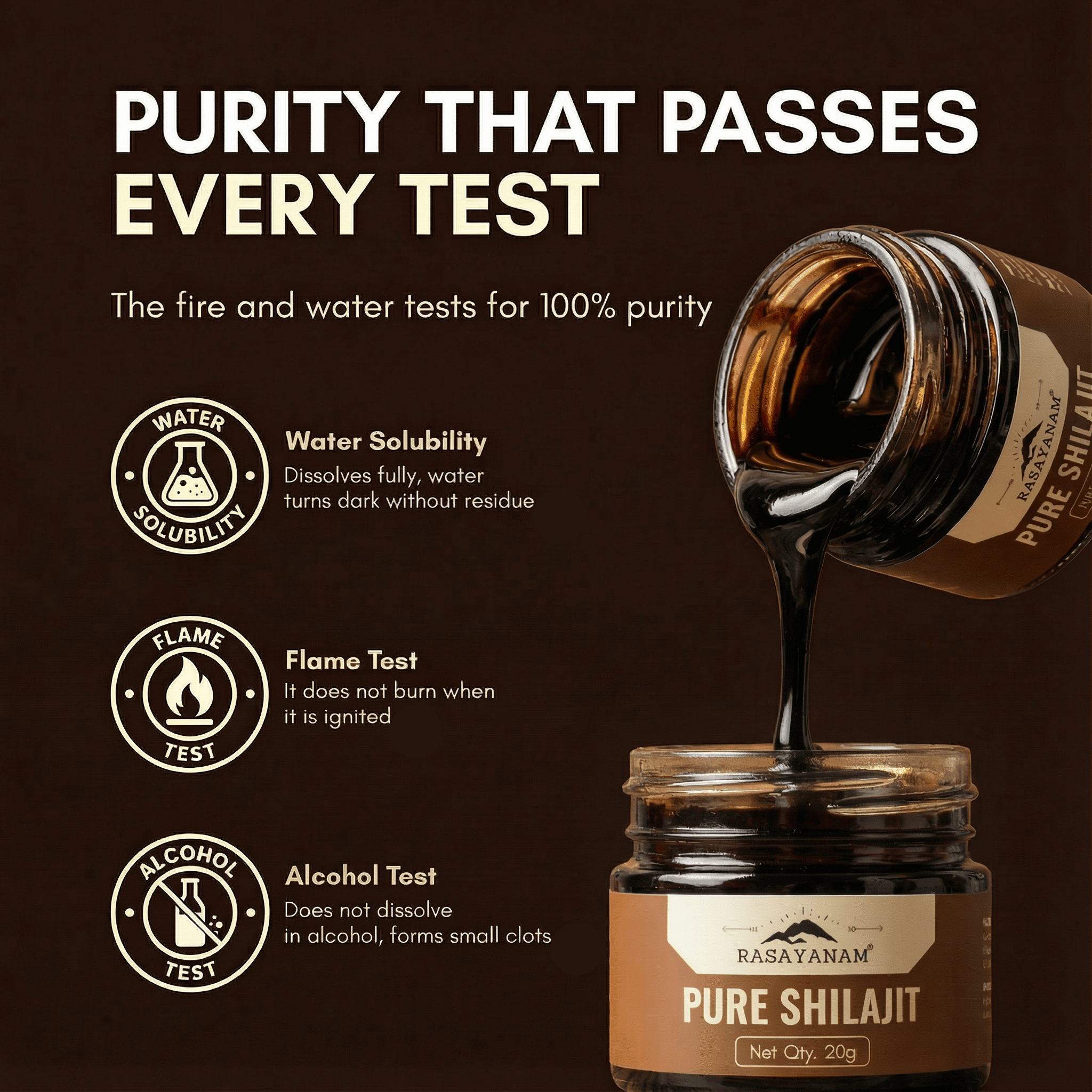 RASAYANAM PURE SHILAJIT |75% FULVIC ACID FOR ENERGY & STAMINA|20G PACK OF 1