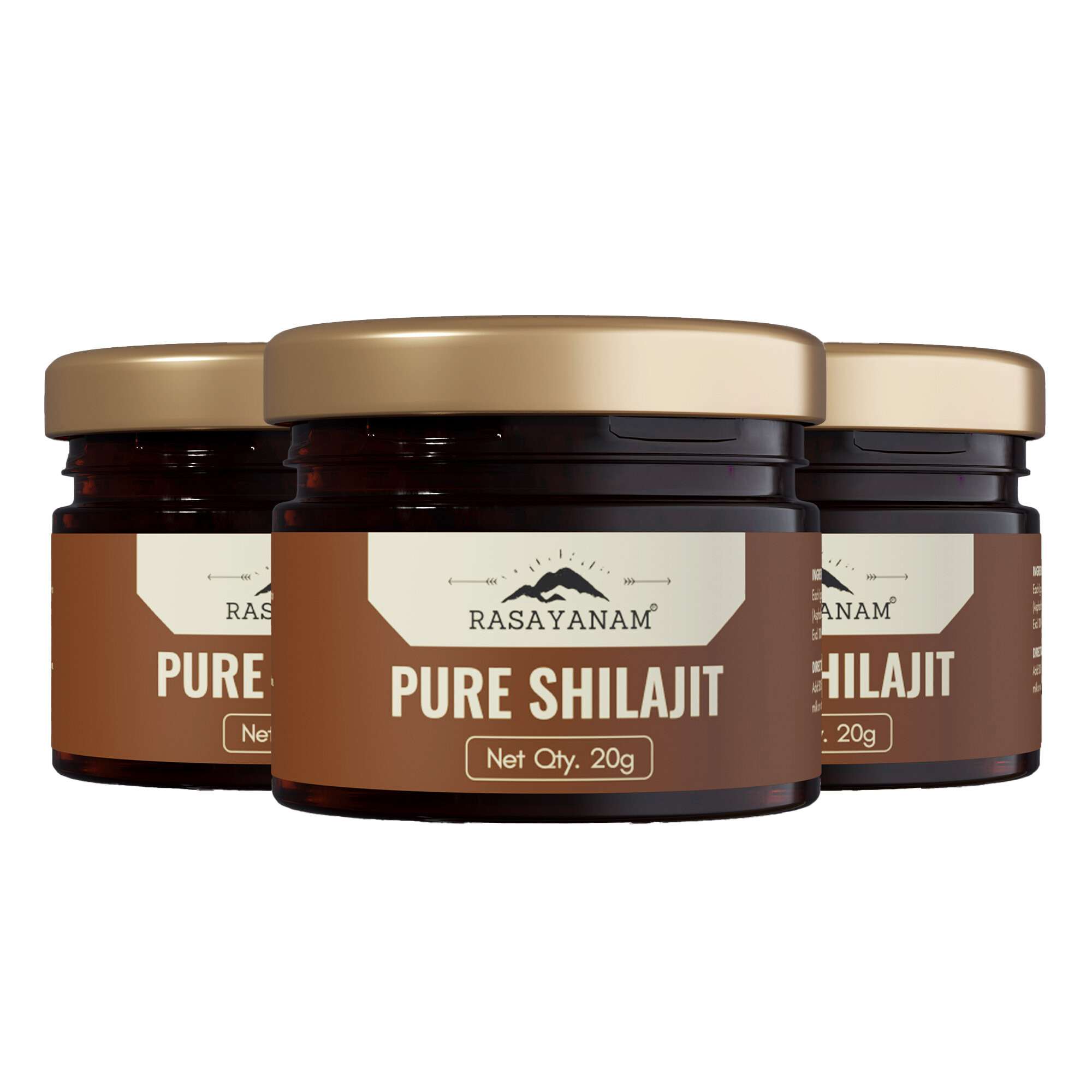 RASAYANAM PURE SHILAJIT |75% FULVIC ACID FOR ENERGY & STAMINA|20G PACK OF 3