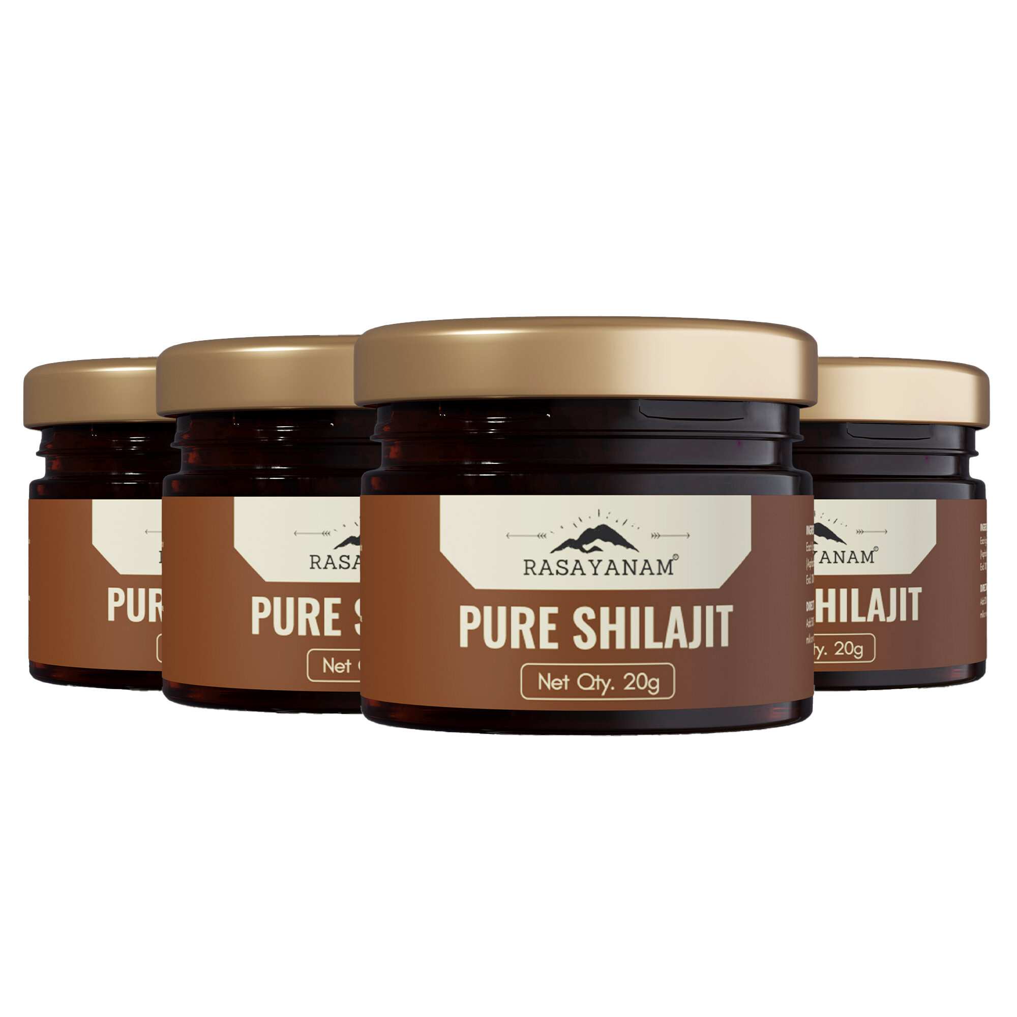 RASAYANAM PURE SHILAJIT |75% FULVIC ACID FOR ENERGY & STAMINA|20G PACK OF 4