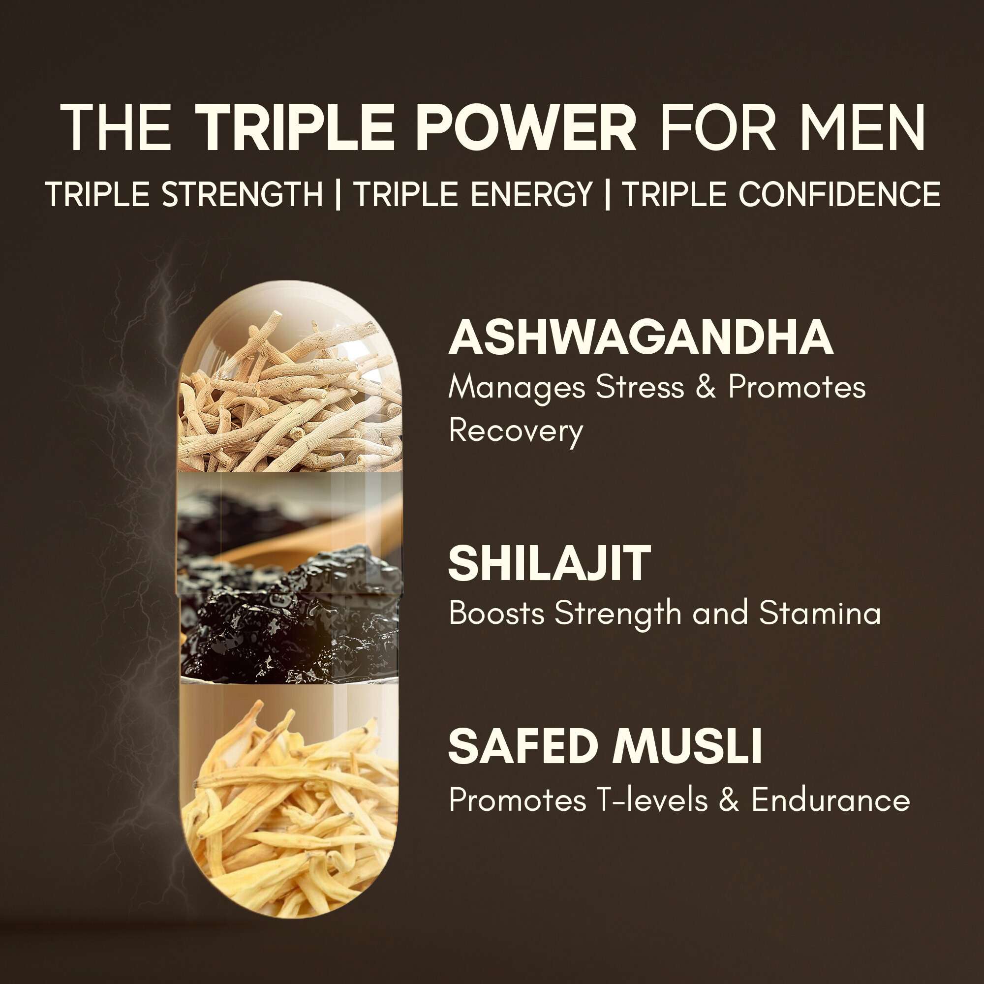 Rasayanam | Testoboost For Men | Shilajit | Ashwagandha & Safed Musli |180 Capsules | Pack Of 3