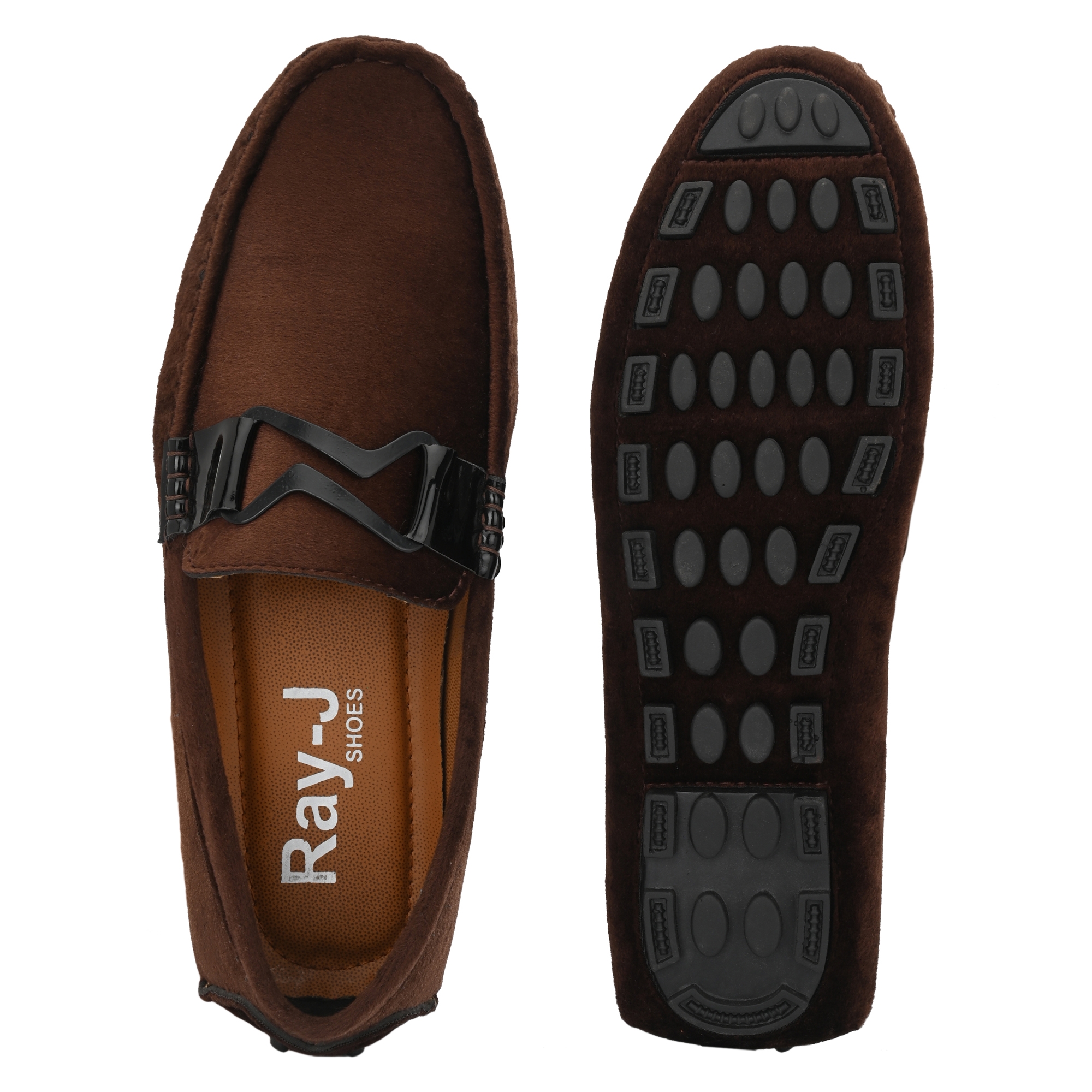 RAY J | RAY J Brown Slip On Loafers For Men 4