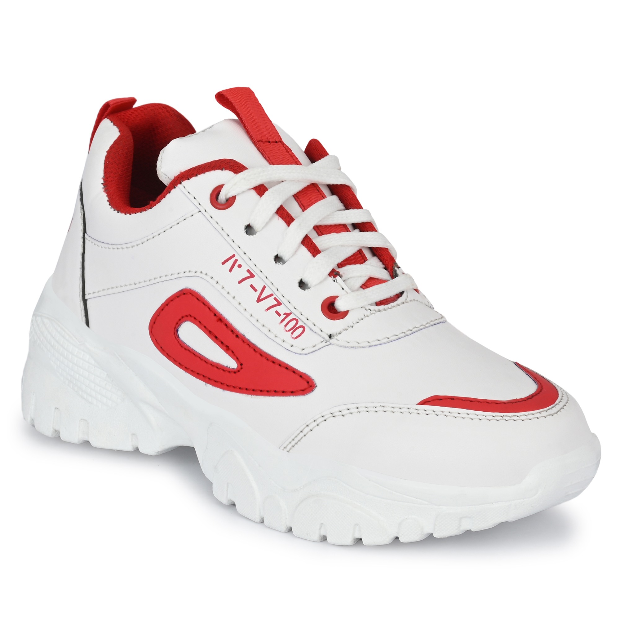 RAY J Red Lace Up Sneakers For Women