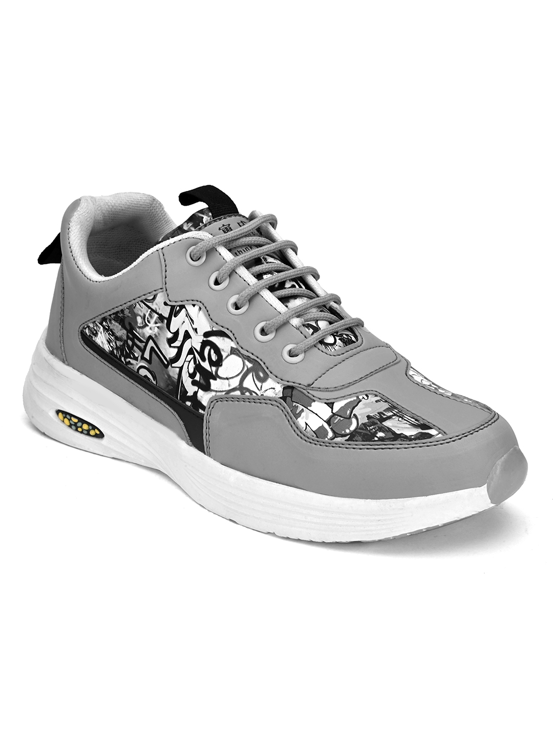 RAY J | RAY J Grey Lace-Up Sneakers For Men 0