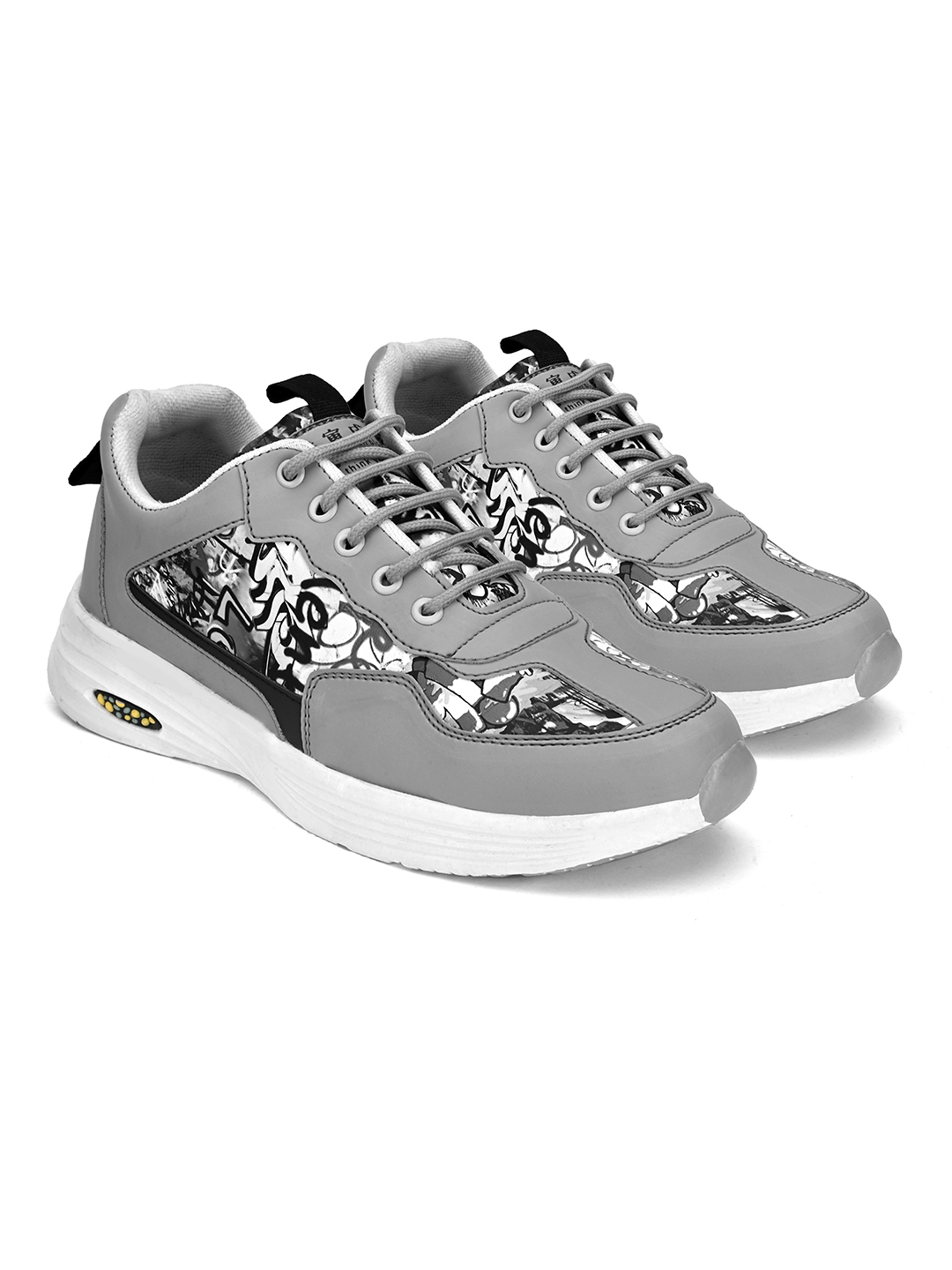 RAY J | RAY J Grey Lace-Up Sneakers For Men 1