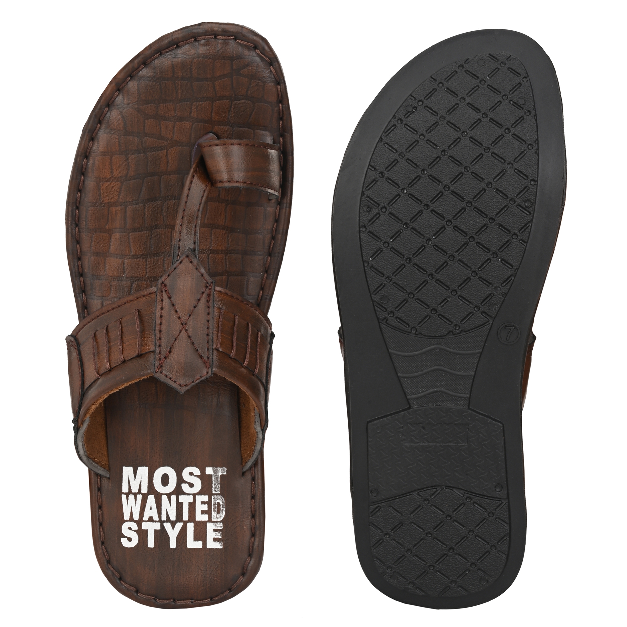 RAY J | RAY J Brown Slip On Slippers For Men 4