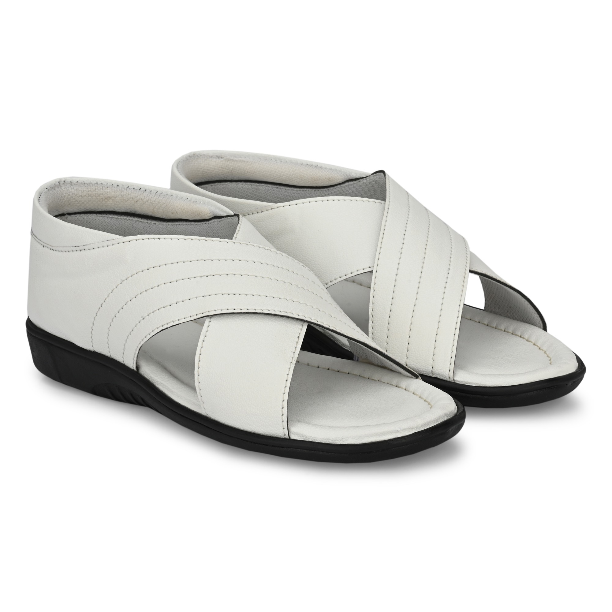 RAY J White Slip On Slippers For Men