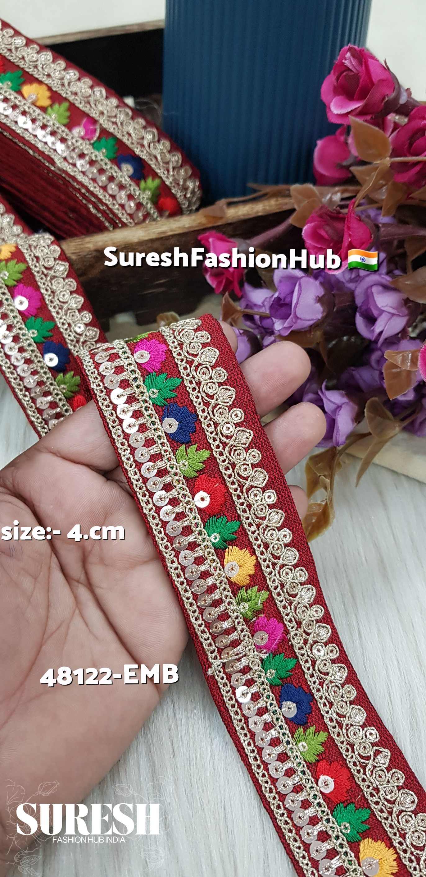 Sabyasachi Inspired Classic Maroon Embroidery Lace – 48122-Emb