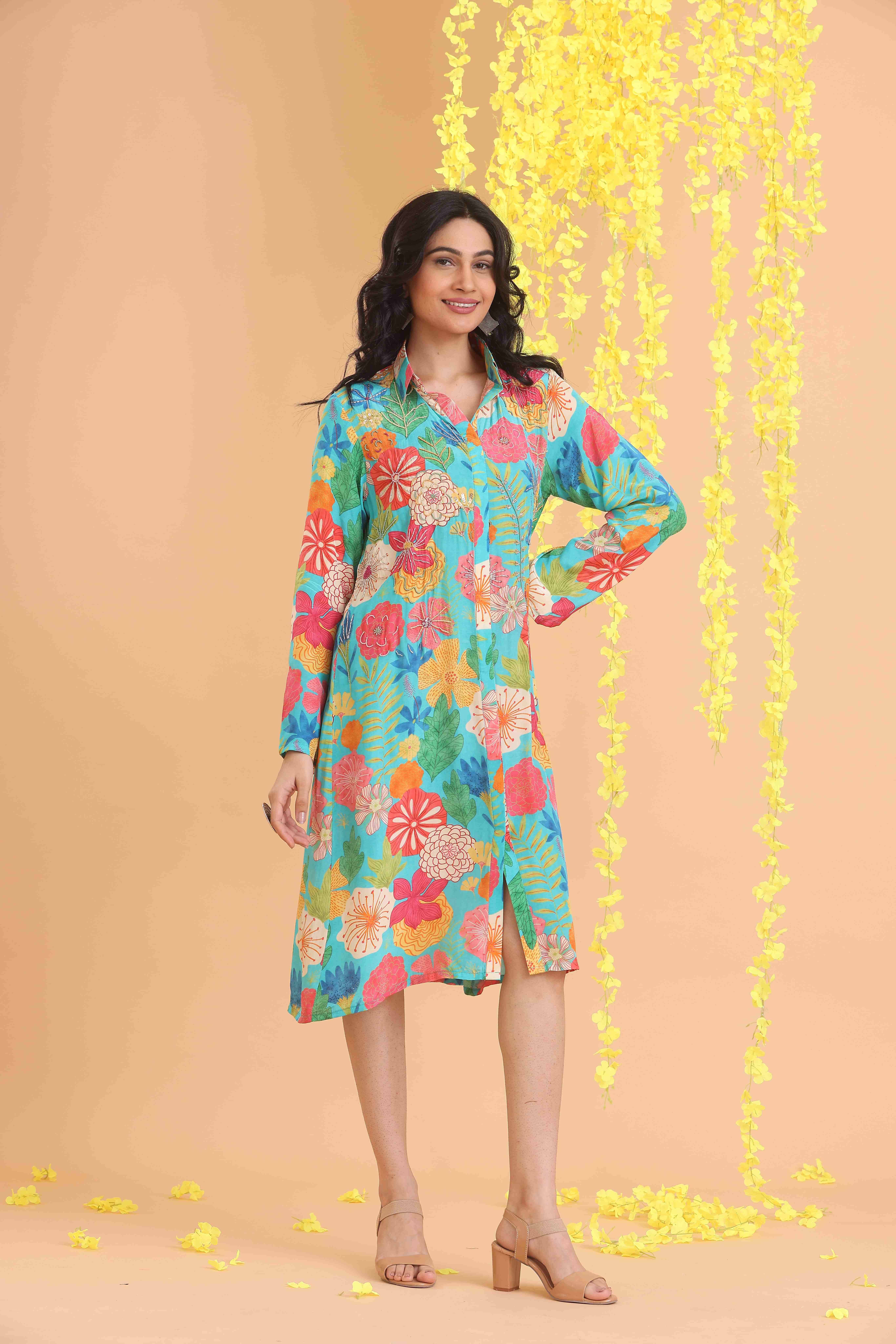 Printed Shirt Dress