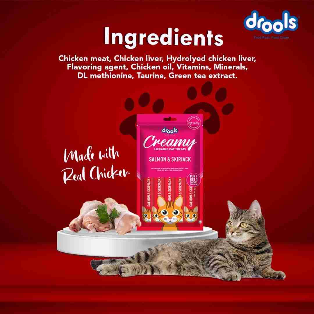 Drools Creamy Salmon & Skip Jack Lickable Cat Treat, 75g