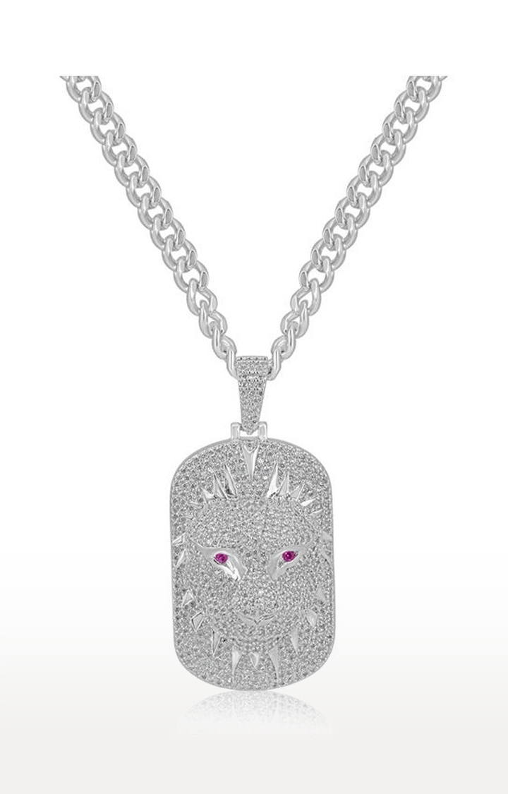 WRAPGAME | Unisex Silver Red Eyed Lion Pendant