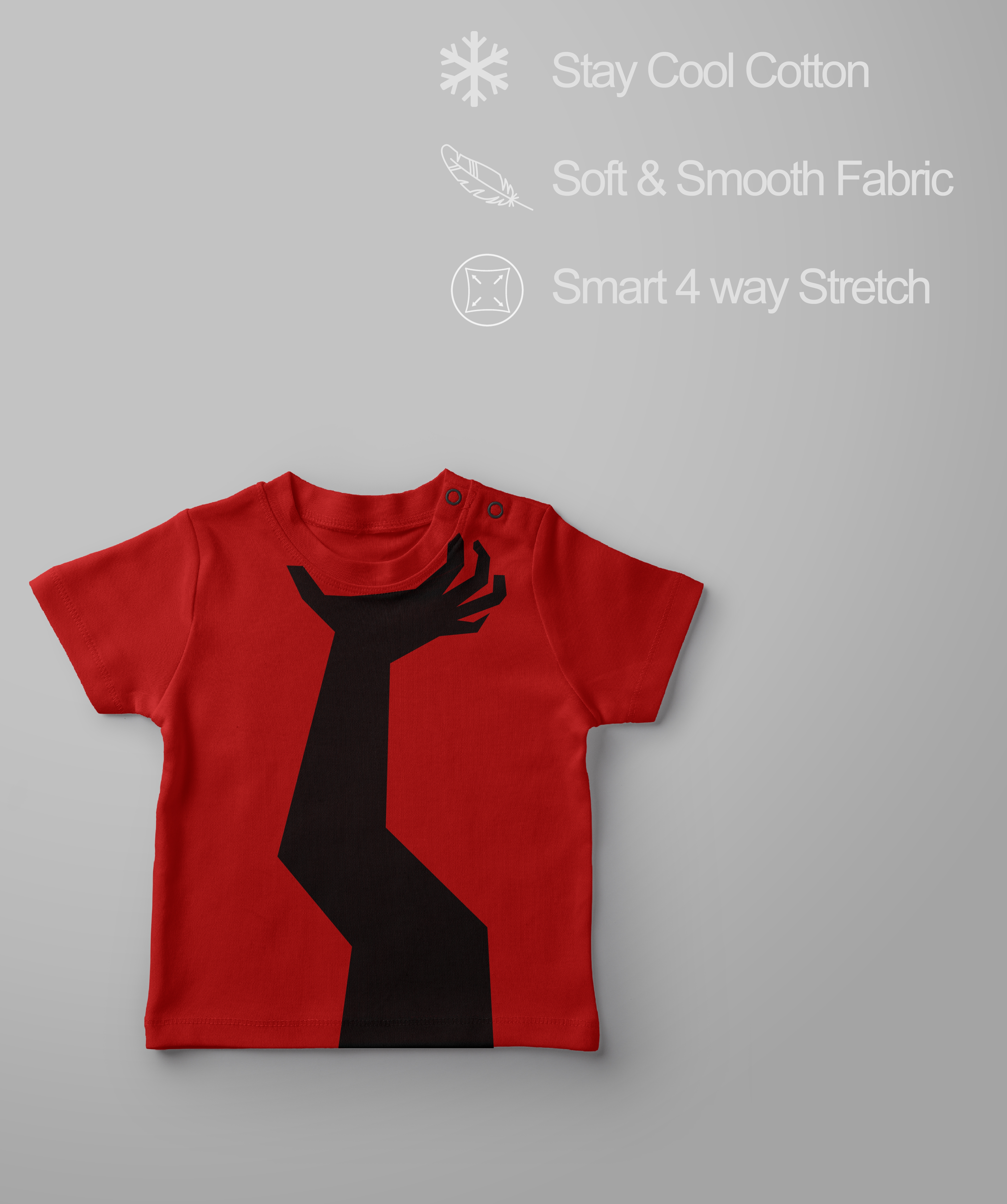 UrGear | UrGear Kids Red Hand Printed Cotton T-Shirt 3