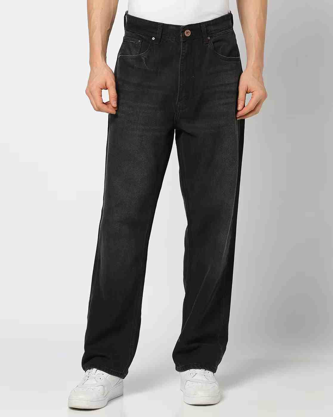 Men Lightly Washed Loose Fit Jeans