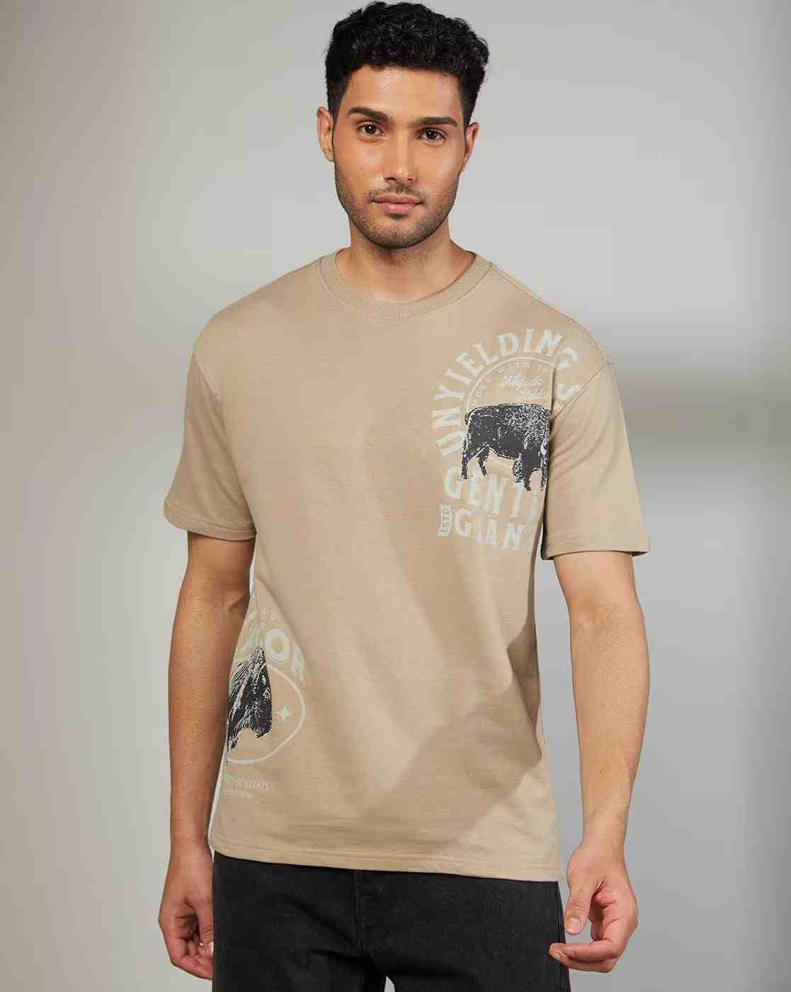 Men Printed Relaxed Fit Crew-Neck T-Shirt